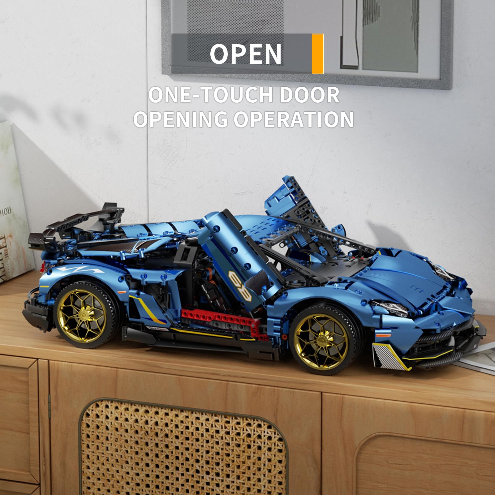 ZYLEGEN 1:8 Scale Lamborghini Race Car Building Set - 3,811Pcs Hypercar Model Engineering Toy for Adults & Teens, Collectible Sports Car Building Blocks Kit for Motorsport Fans - Perfect for Display, Gifts & STEM Learning