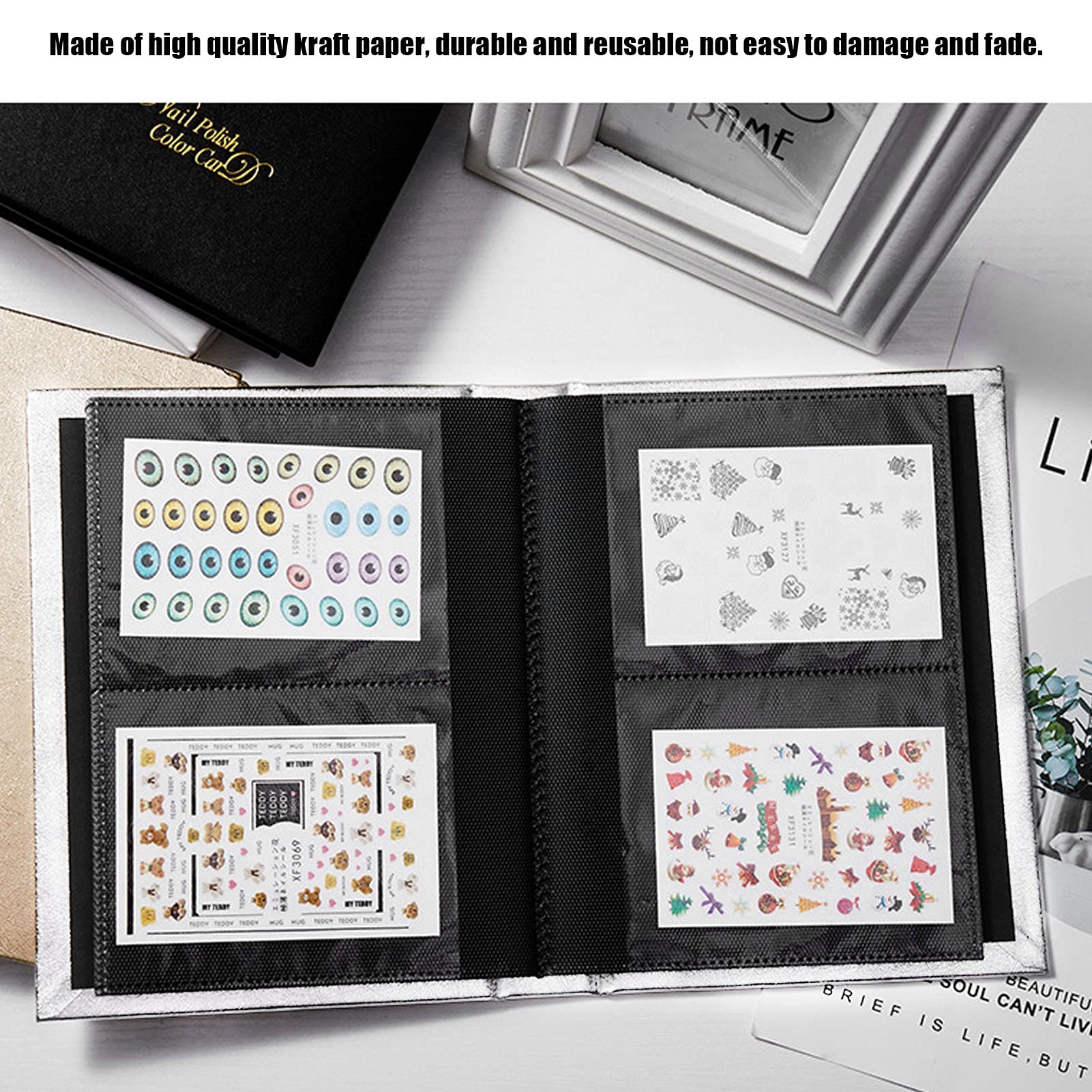 Premium Nail Sticker Display Book - Durable Nail Art Sticker Storage Album for DIY Nail Decals Collection | Organize & Showcase Your Nail Art Designs at Home or Salon