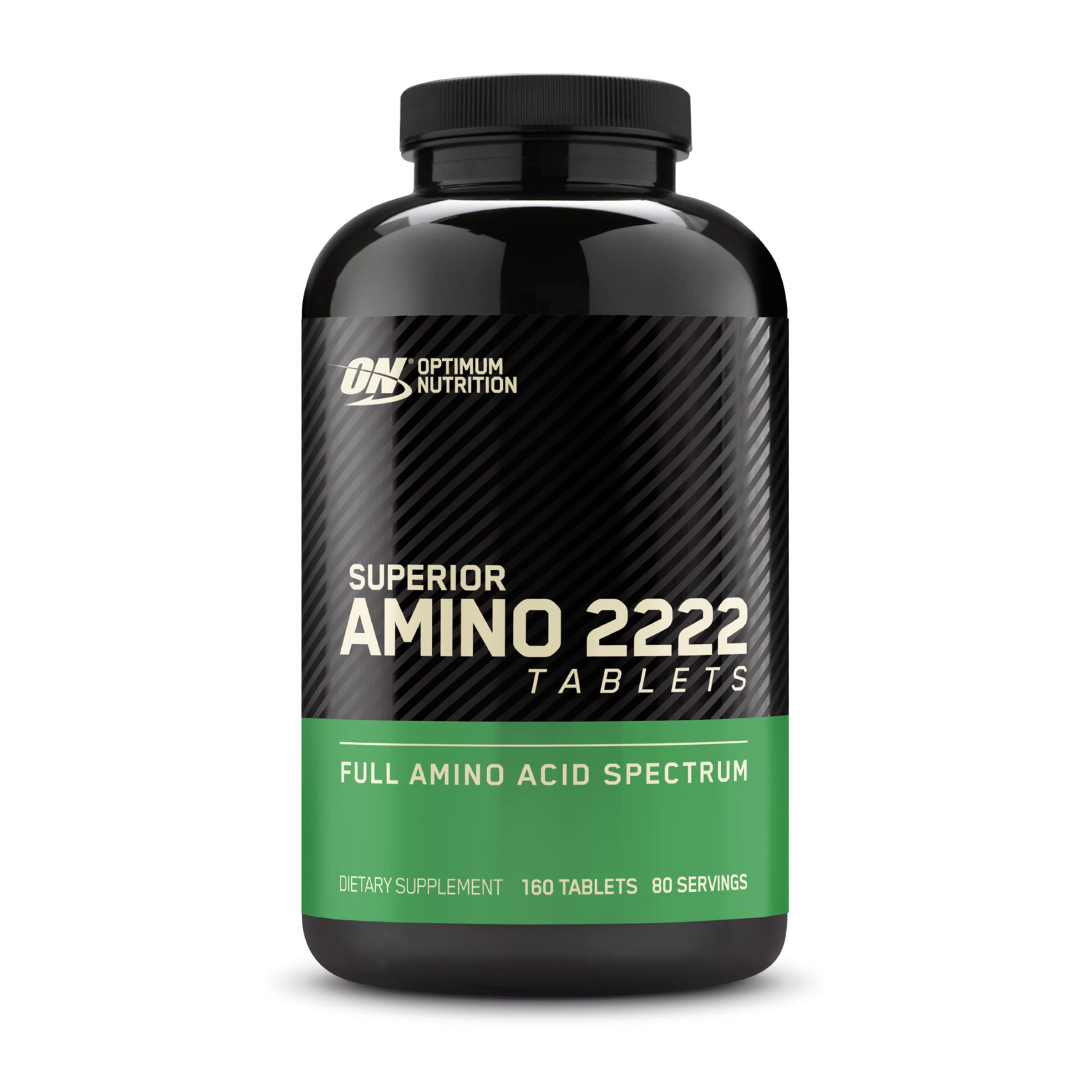 Optimum Nutrition Superior Amino 2222 Tablets - 160 Count | Complete Essential Amino Acids (EAAs) Supplement for Muscle Recovery & Growth | Pre & Post Workout, Fitness & Bodybuilding Support
