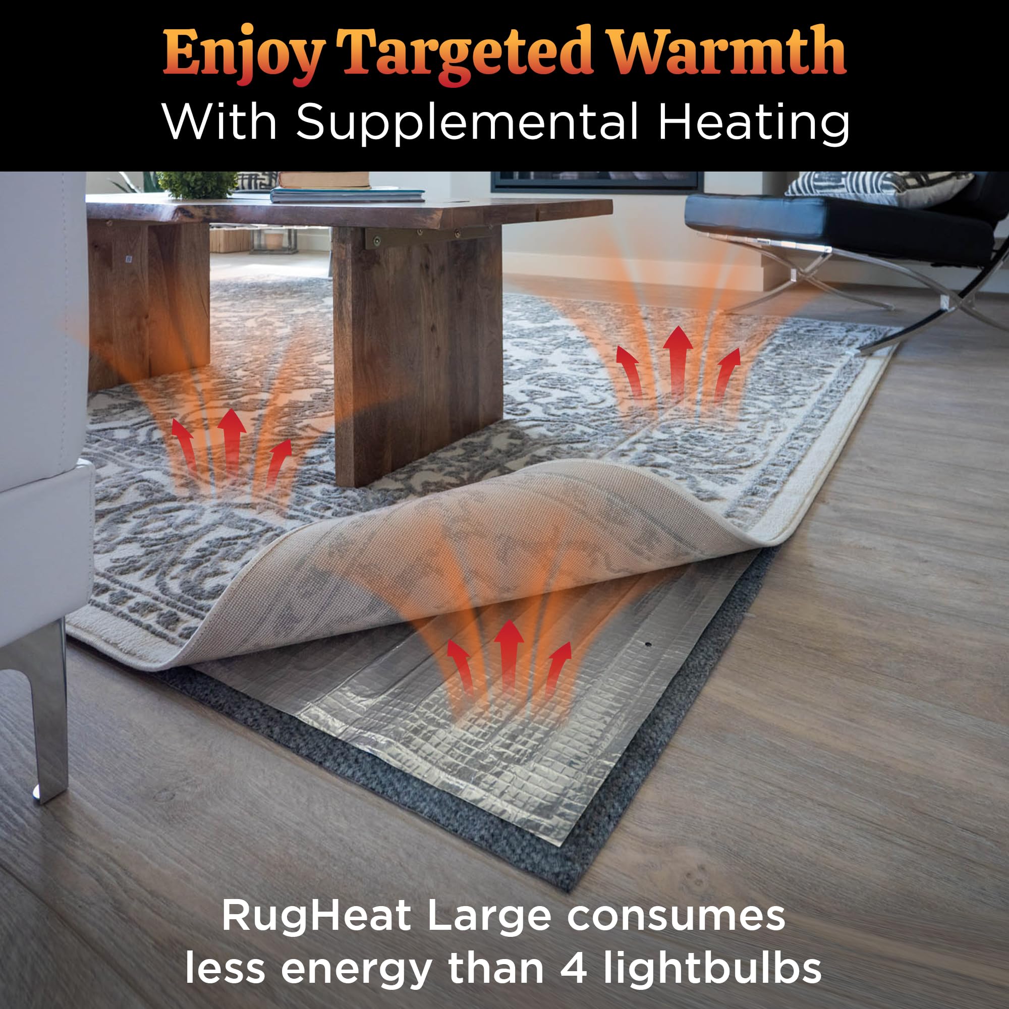 Portable Electric Heated Floor Mat for Rugs - 22x89 Inch Under Rug Heating Pad, Energy Efficient Radiant Floor Heater for Living Room, Bedroom, Office - Perfect Under Couch Runner, Area Rugs & Winter Home Warmth