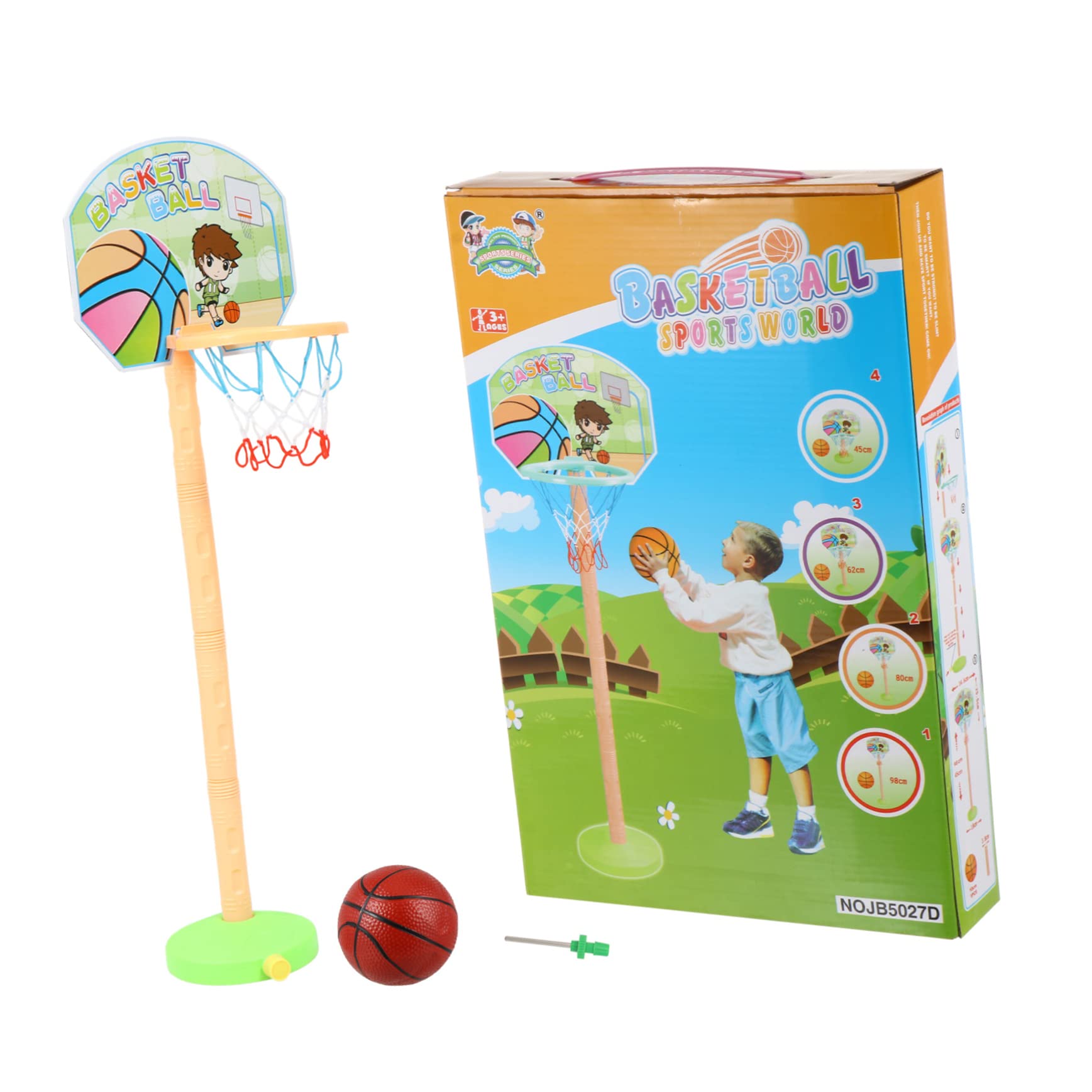 BESPORTBLE Kids Basketball Hoop Set - Adjustable Height Indoor/Outdoor Basketball Stand for Children, Durable Plastic Basketball Toy for Toddlers & Kids - Perfect for Backyard, Playroom, and Parent-Child Sports Activities