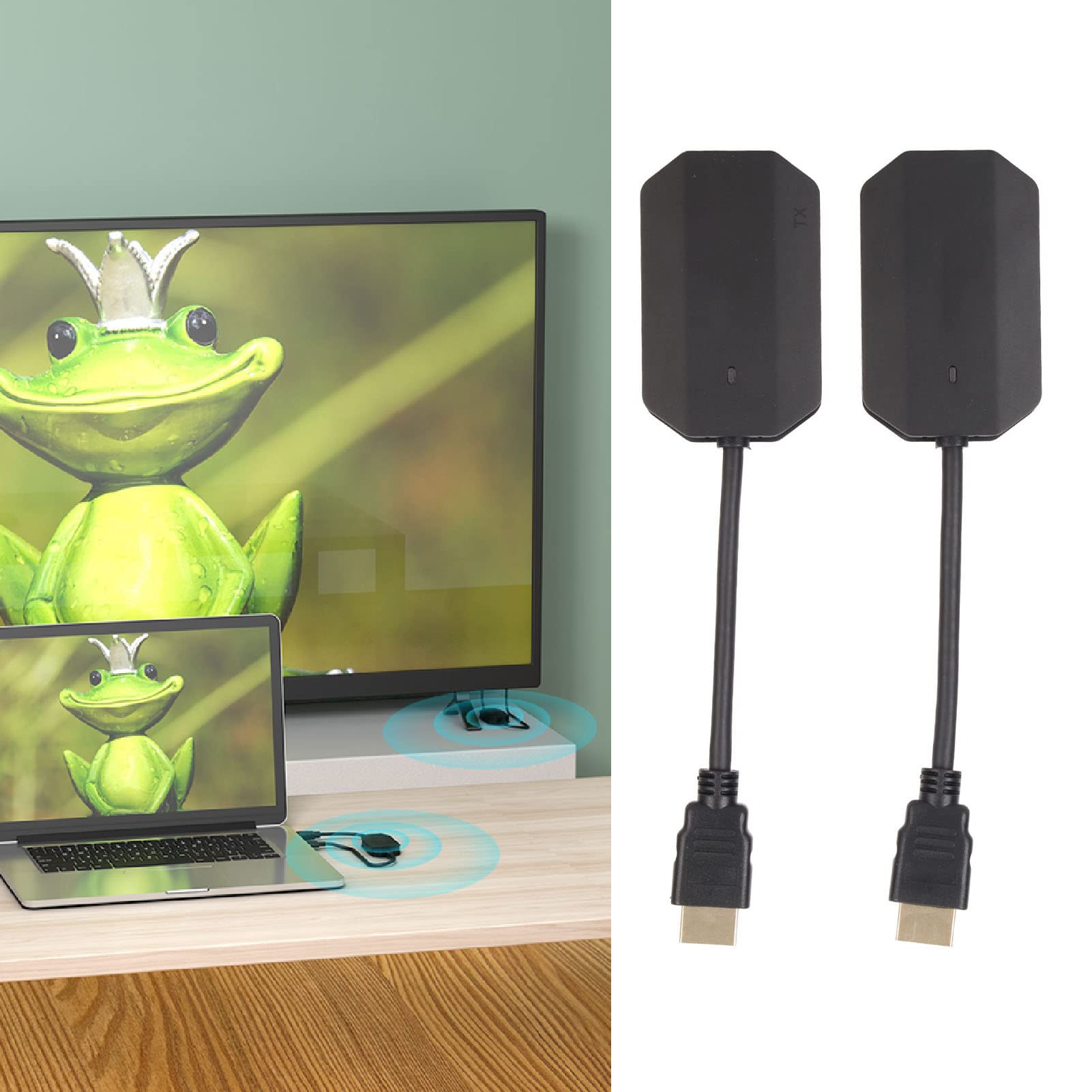 4K Wireless HDMI Extender Kit - 5G Portable HDMI Transmitter & Receiver for Laptop, Phone, TV - Plug & Play, Zero Latency - Perfect for Home Theater, Gaming & Office Presentations