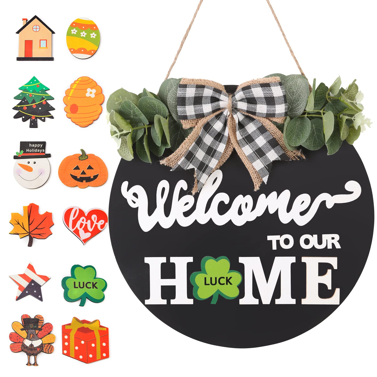 Welcome Home Sign - Rustic Wooden Wall Decor for Front Door Entryway - Perfect for Housewarming Gifts & Farmhouse Style Home Decor