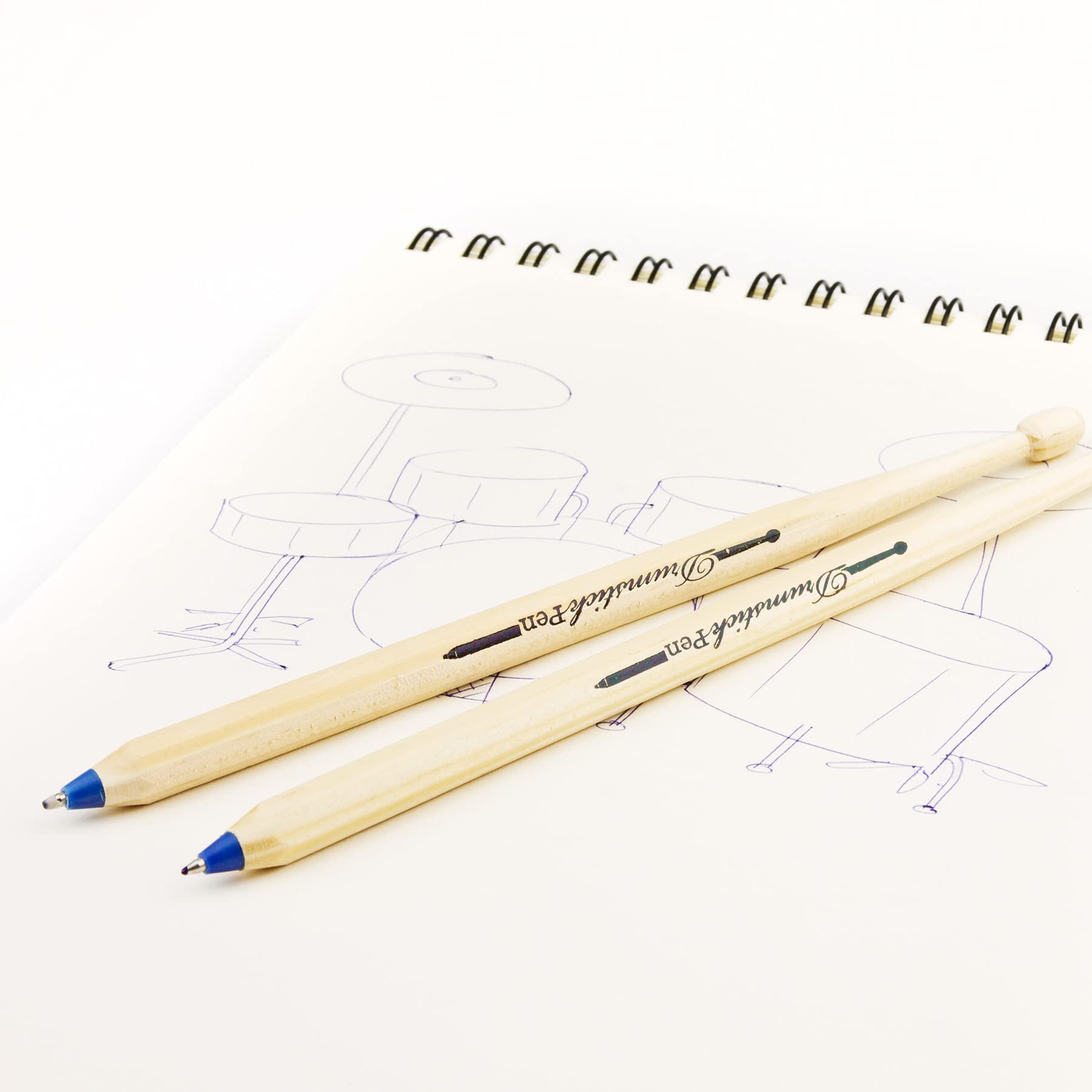 Suck UK Drumstick Ballpoint Pens - Blue, Fun Music Themed Writing Instrument for Office, School & Gifts for Drummers - Perfect for Musicians, Students & Creative Professionals