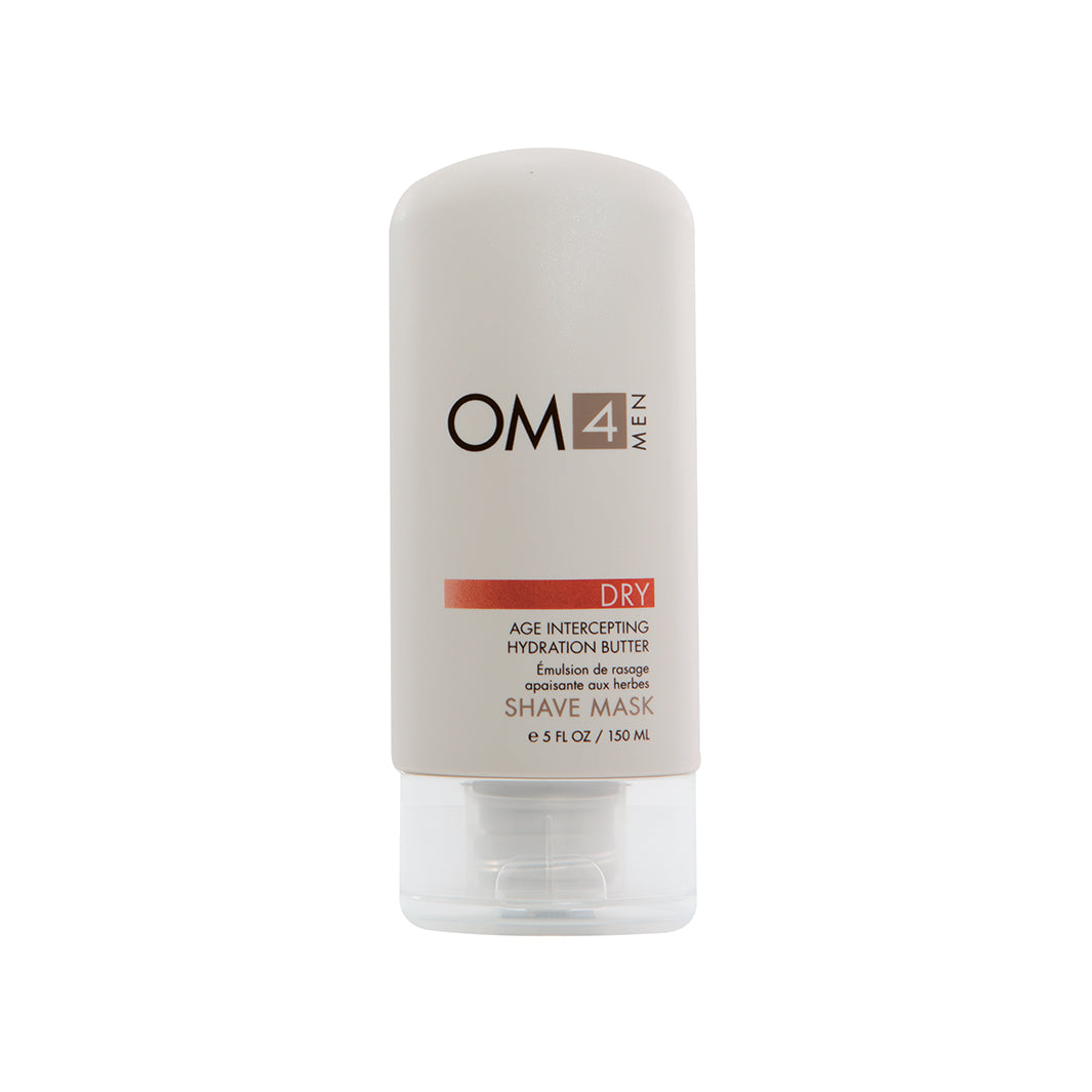 Organic OM4 Dry Shave Mask for Men - Anti-Aging Hydration Butter Cream | Rejuvenating Facial Treatment for Dry Skin & Wrinkles | Perfect for Daily Skincare Routine & Grooming Essentials