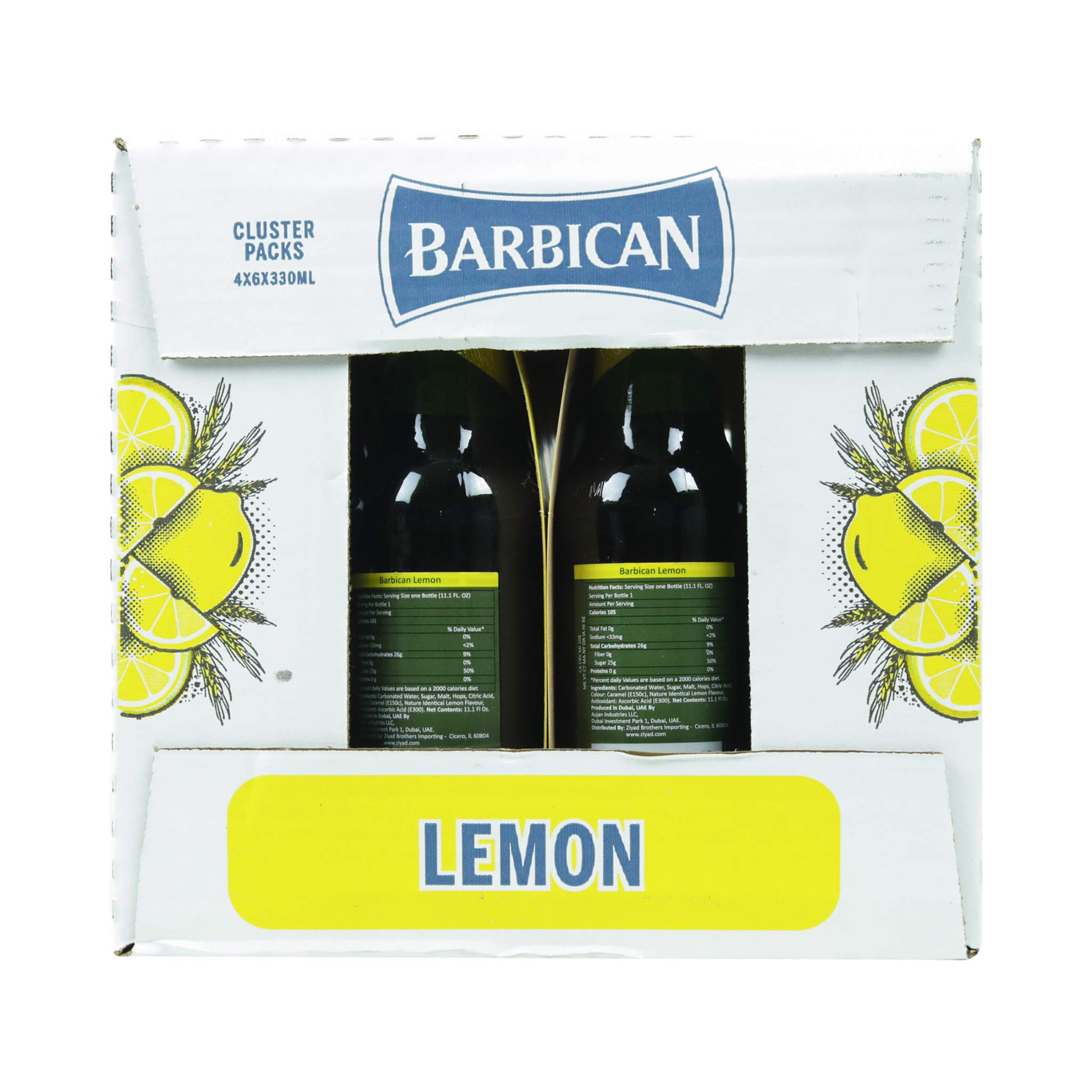 Barbican Lemon Non-Alcoholic Drink - 11.1 fl. Oz (330ml) Cans, Pack of 24 - Refreshing Beverage for Parties, BBQs & Healthy Lifestyle