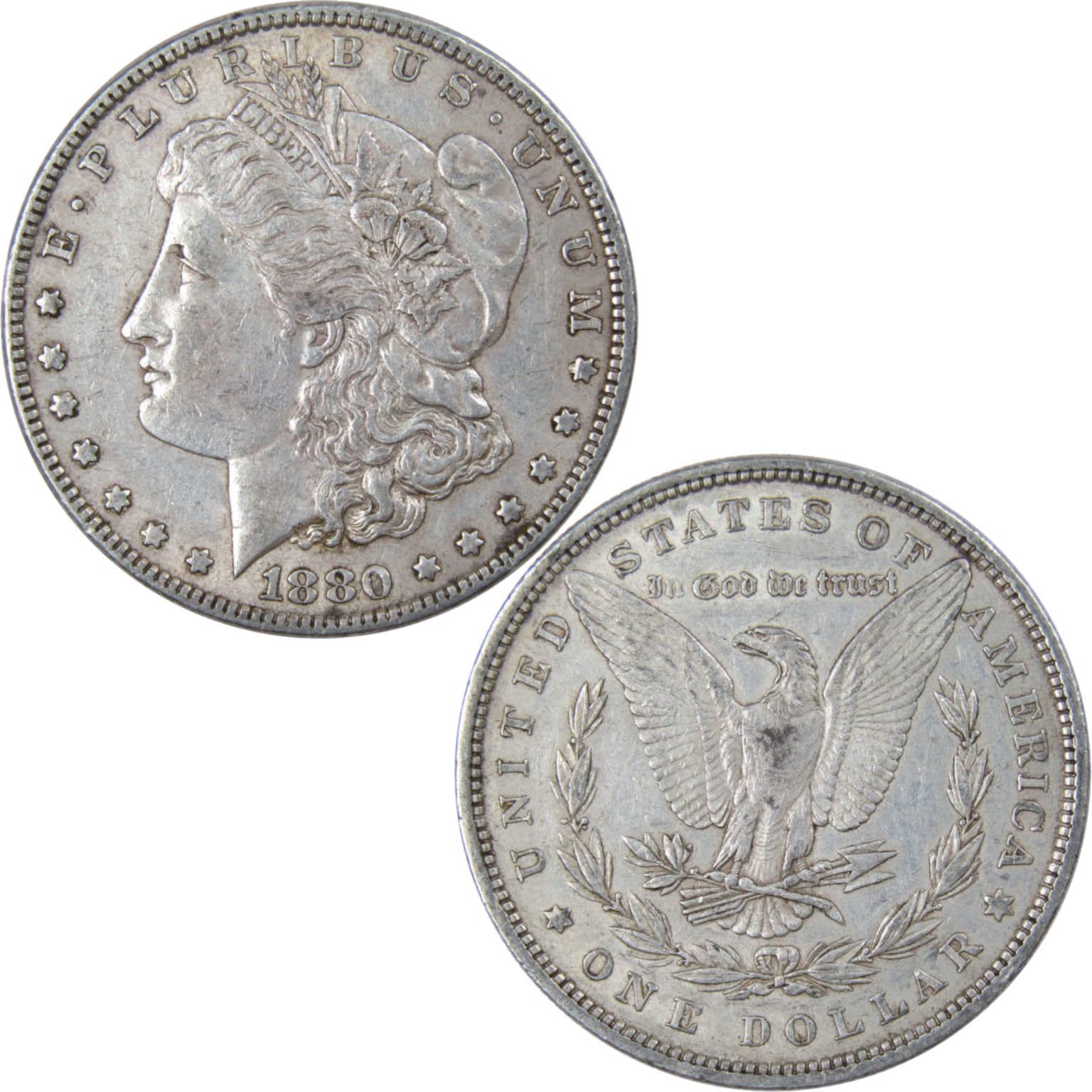 1880 Morgan Silver Dollar $1 Coin - XF EF Extremely Fine Condition - 90% Silver - Rare US Coin for Collectors & Investors - Perfect for Coin Collections, Gifts & Historical Displays