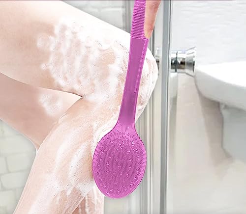 LEYSIN Long Handle Back Scrubber Brush for Shower & Bath - Exfoliating Body Brush for Women & Men - Pack of 1 - Perfect for Hard-to-Reach Areas & Deep Cleansing
