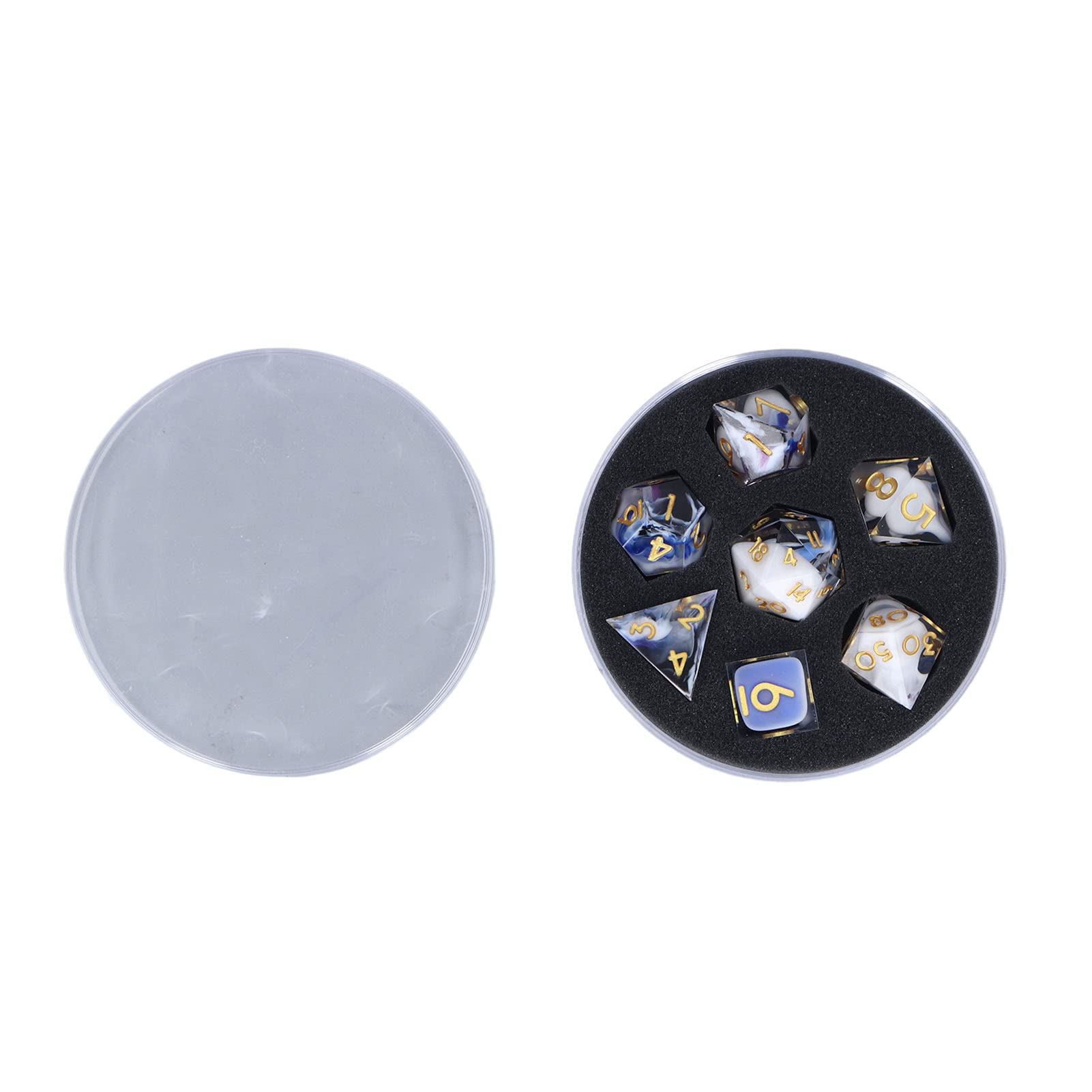 Premium 7-Piece Polyhedral Dice Set for D&D, RPG & Board Games - Resin Crafted with Clear Open Numbers & Smooth Edges - Perfect for Dungeons & Dragons, Pathfinder, MTG and Tabletop Gaming