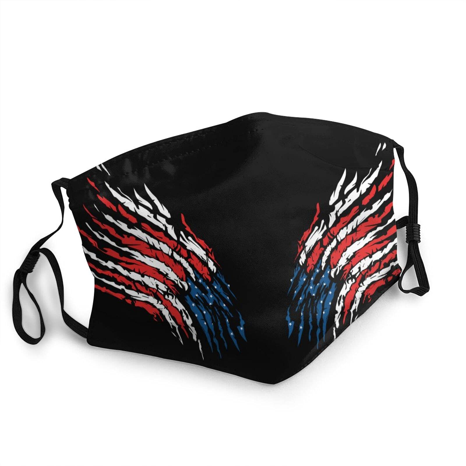 Police Support Flag Grey American Flag Face Mask - USA Patriotic Washable Mask for Everyday Wear & Outdoor Activities