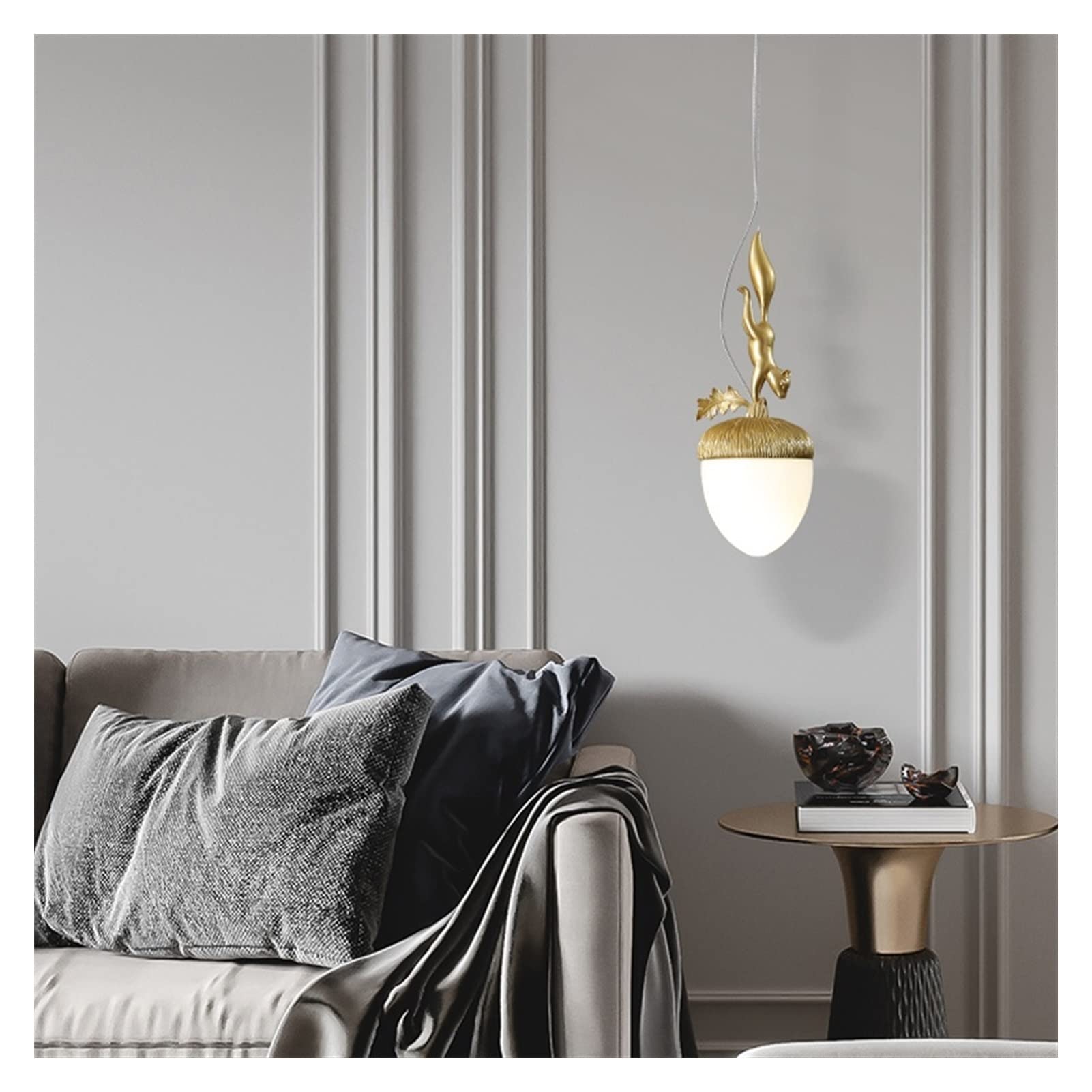 Crystal Chandelier Pendant Ceiling Lamp - Modern Pinecone Squirrel Design for Bedroom, Restaurant & Pub Lighting | Elegant Home Decor & Table Lamp for Bedside, Dining & Living Room