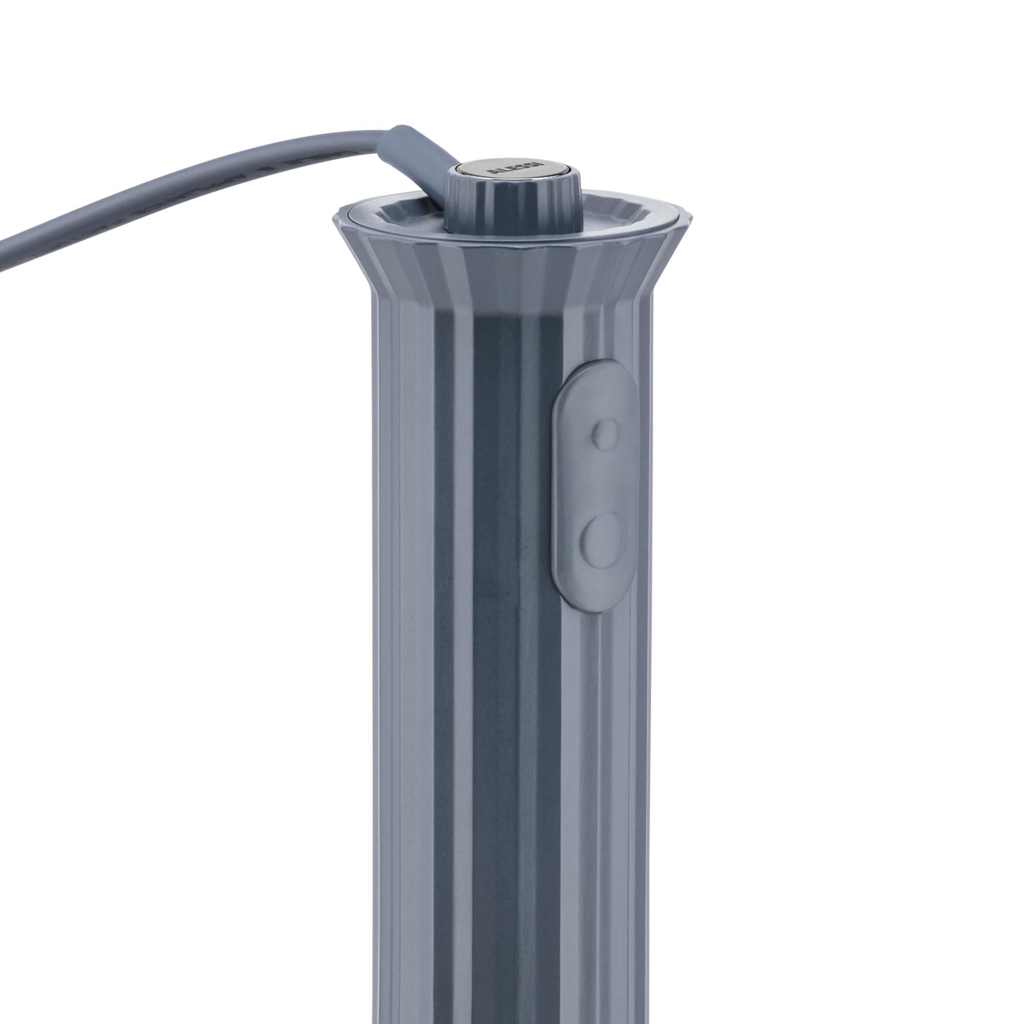 Alessi Plissé MDL10SG/US 200W Hand Blender Set - Includes Measuring Jug, Whisk & Chopper - Thermoplastic Resin - Grey - US Plug - Perfect for Smoothies, Soups & Baby Food Prep