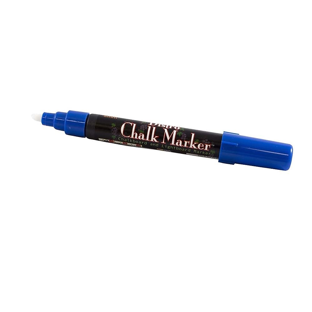 Dustless Erasable Chalk Markers - Broad Tip Liquid Chalk Pen for Whiteboards, Glass & Windows - Non-Toxic, Vibrant Blue - 2 Pack for Teachers, Restaurants & DIY Projects