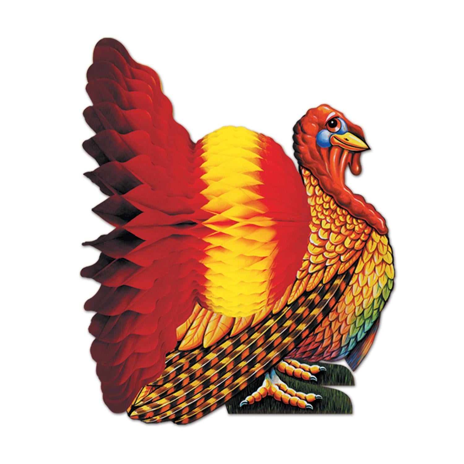 12 Pack Beistle 9 Inch Thanksgiving Tissue Turkey Centerpiece Decorations - Fall Harvest Party Supplies for Table Decor, Home Decoration, and Holiday Festivities