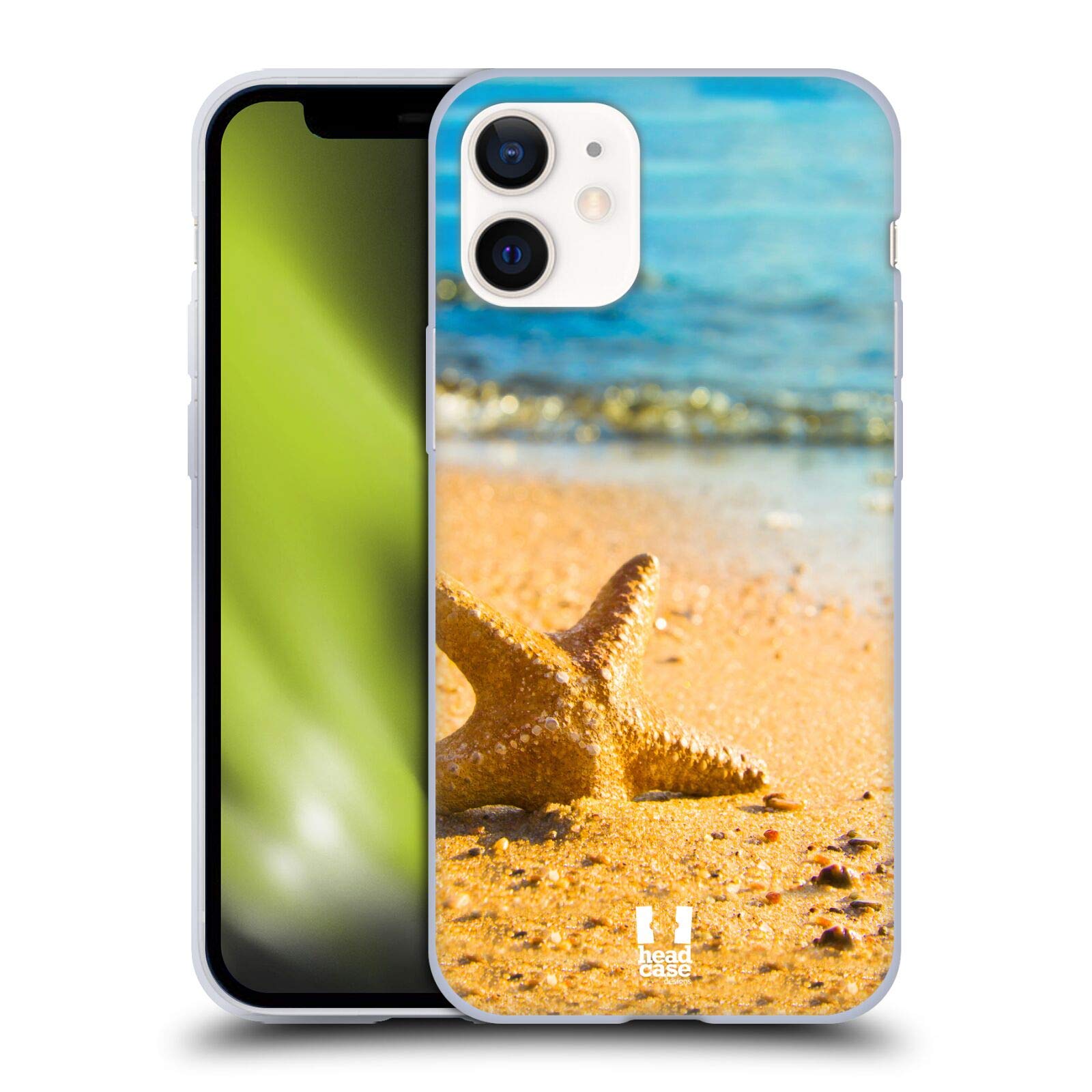 Head Case Designs Half Buried Starfish Soft Gel Phone Case for Apple iPhone 12 Mini - Cute Animal Themed Protective Cover for Everyday Use, Travel & Beach Outings
