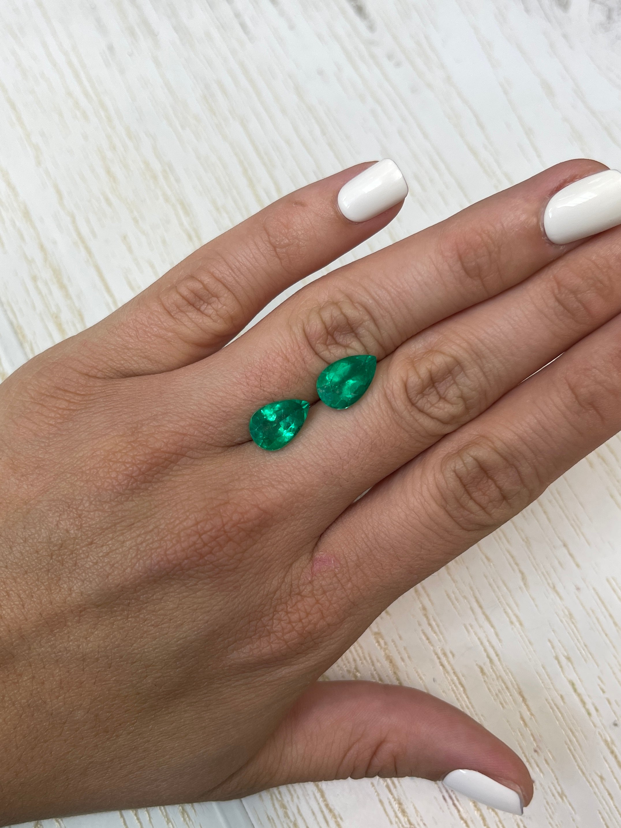 6.37tcw 12.5x8mm Pear Cut Loose Colombian Emeralds - Muzo Green Gemstones for Jewelry Making, Engagement Rings & Luxury Gifts