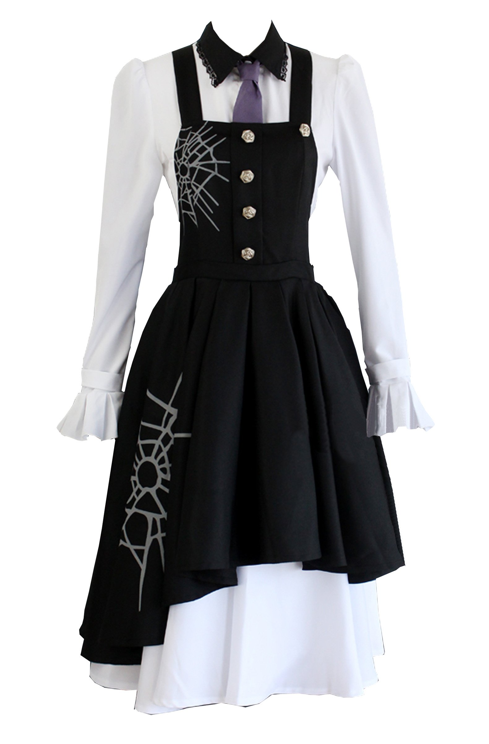 LYLAS Halloween Black Long Skirt Uniform Maid Dress - Elegant Cosplay Costume for Halloween Parties, Anime Conventions & Maid Theme Events