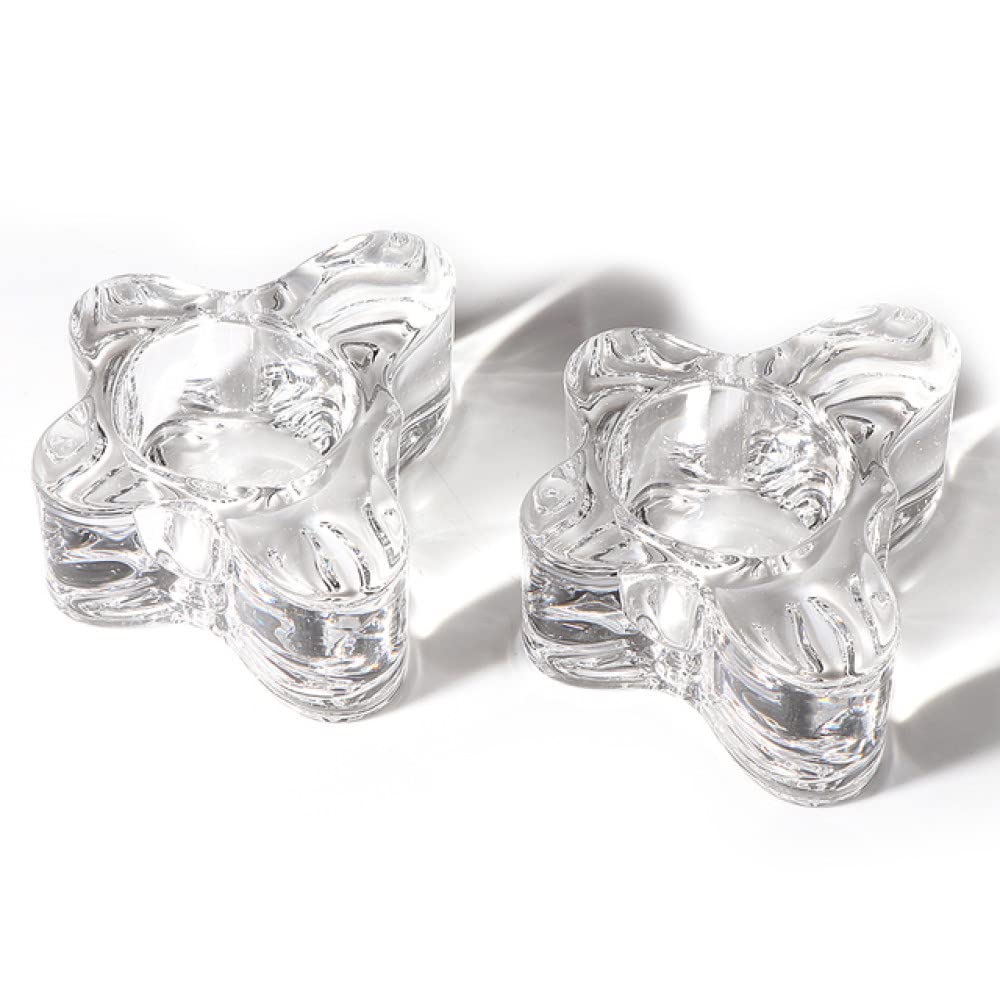 HUANSUN Glass Butterfly Tealight Candle Holders - Set of 2, Elegant Wedding Candlesticks for Romantic Dinners, Party Decor & Home Decoration - Perfect for Valentine's Day, Anniversary & Table Centerpieces