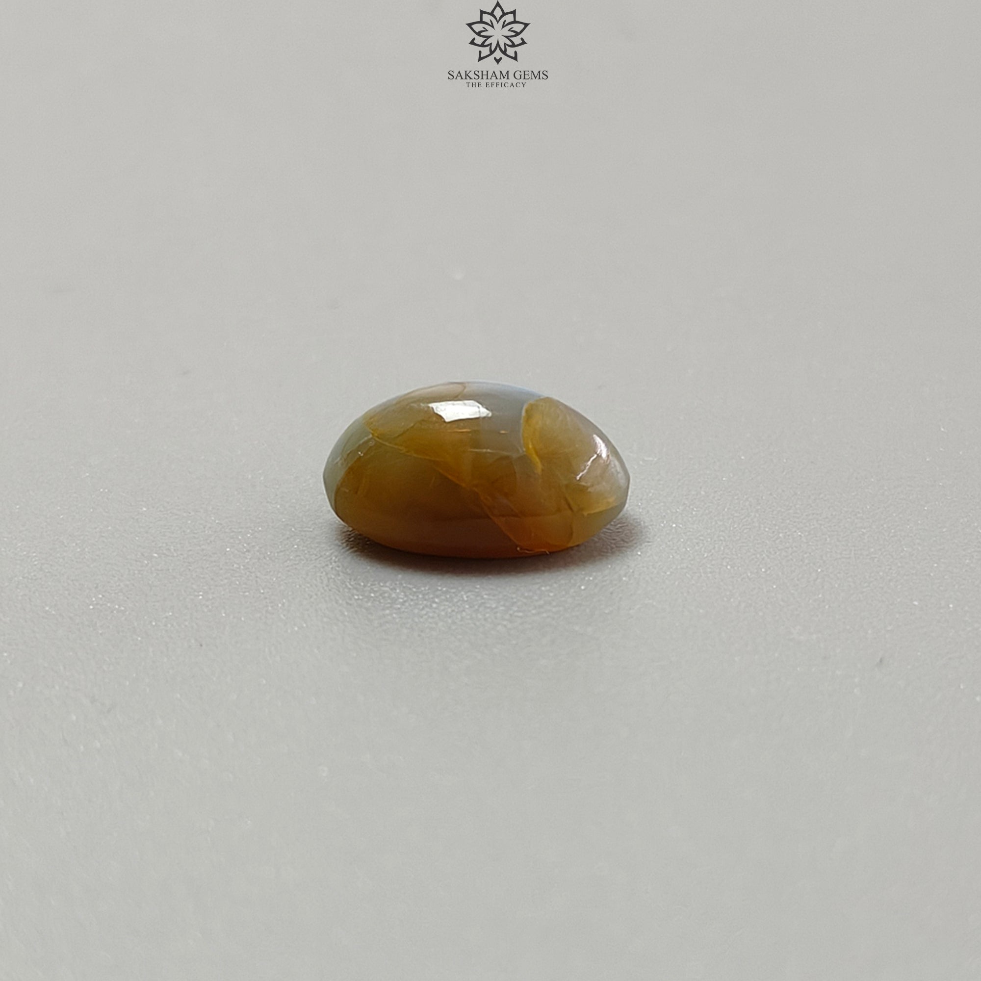 Natural Untreated Chrysoberyl Cat's Eye Gemstone Cabochon - Oval Shape for Jewelry Making (Rings, Pendants & Earrings) - Unheated Healing Stone for Energy Balance & Protection