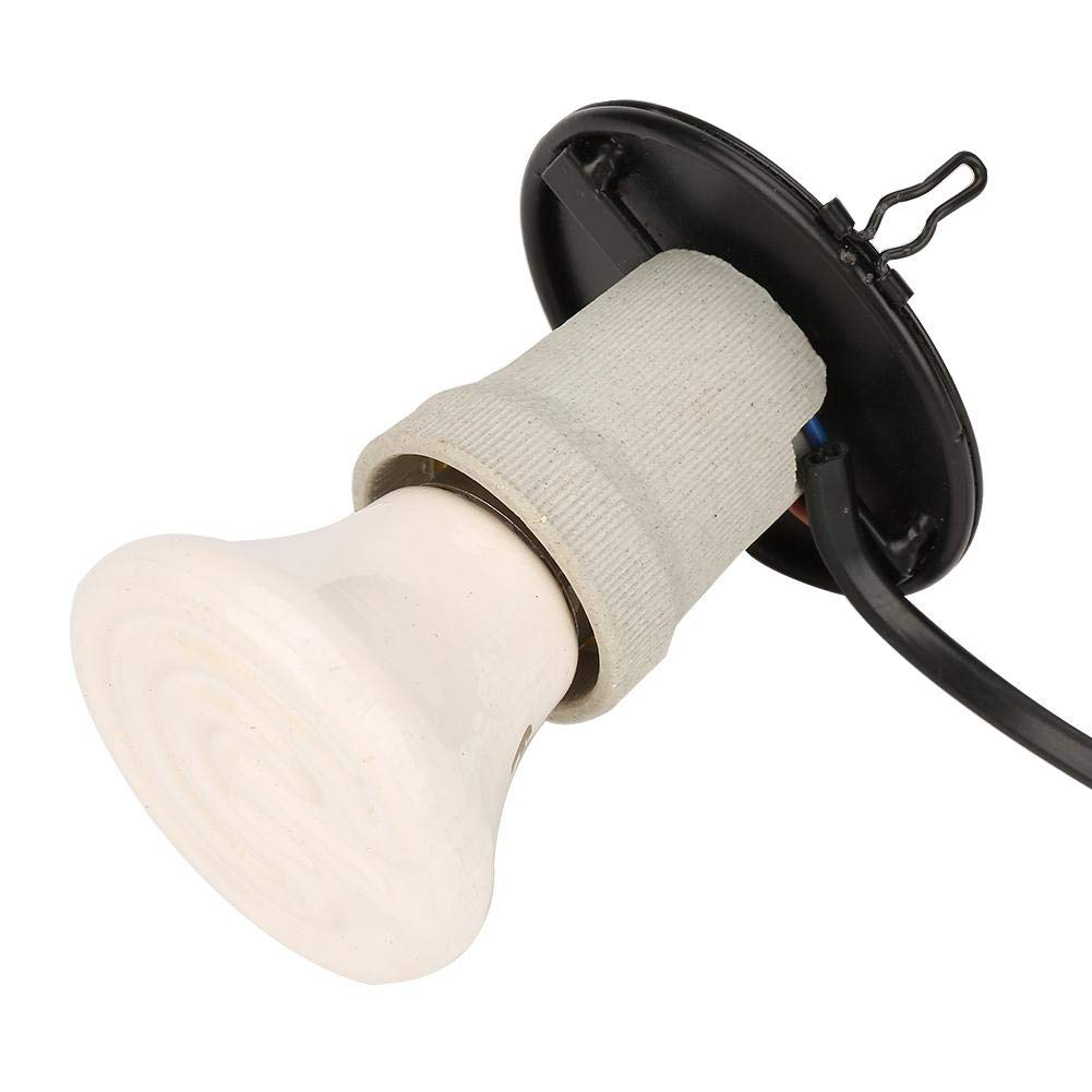 **Reptile Heat Lamp with Guard - Anti-Scald Lampshade & Heat Emitter Set for Turtles, Chicks, Lizards, Snakes (Black) - Ideal for Terrariums, Reptile Tanks & Pet Habitats**