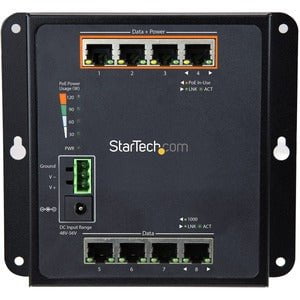 8 Port (4 PoE+) Gigabit Industrial Managed Ethernet Switch - Wall Mountable with Front Access - Rugged IP30 Metal Housing - Ideal for Factory Automation, Surveillance Systems & Harsh Environments