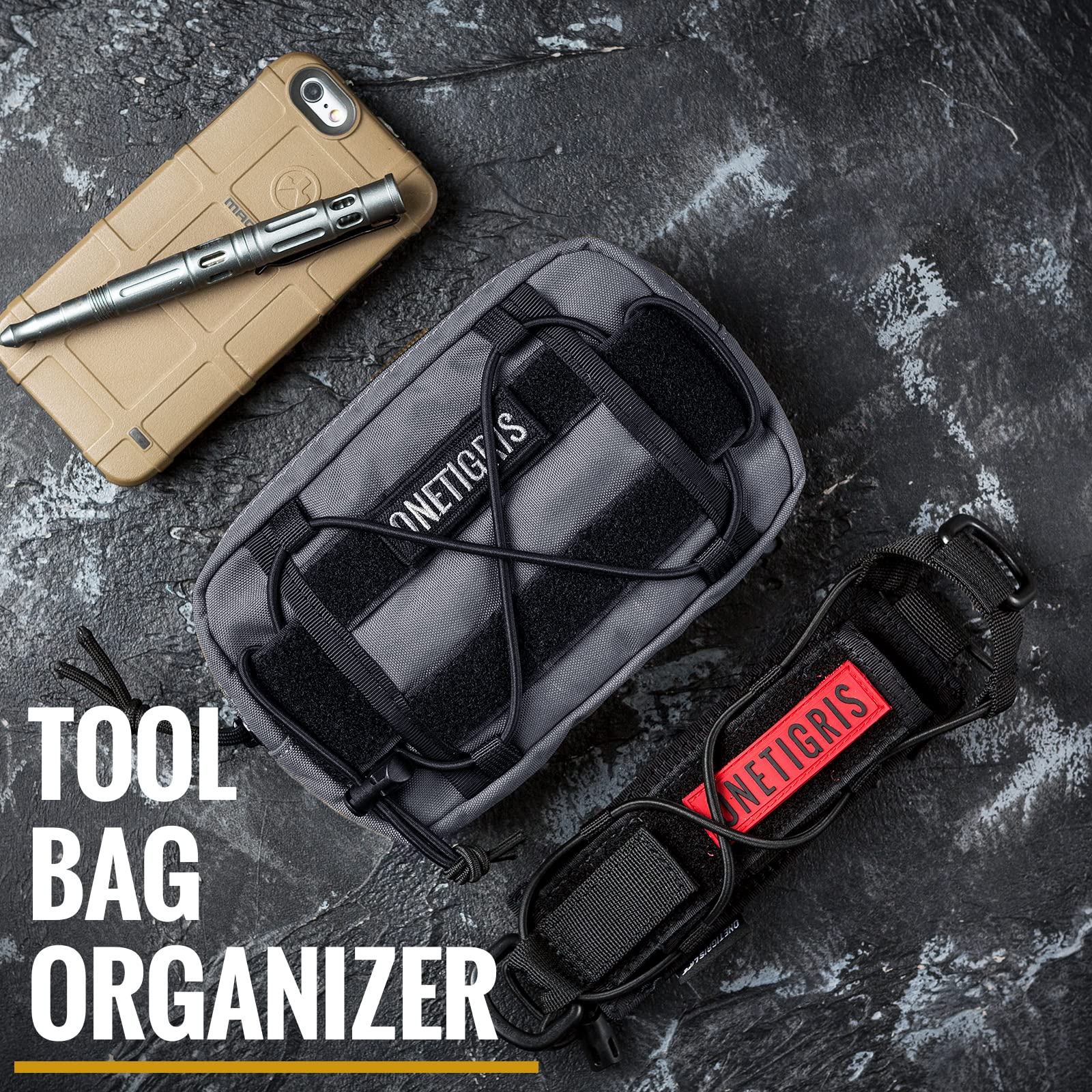 OneTigris Tactical EDC Pouch - MOLLE Compatible Horizontal Utility Pouch for Tools, First Aid & Survival Gear | Perfect for Outdoor Adventures, Camping & Emergency Preparedness