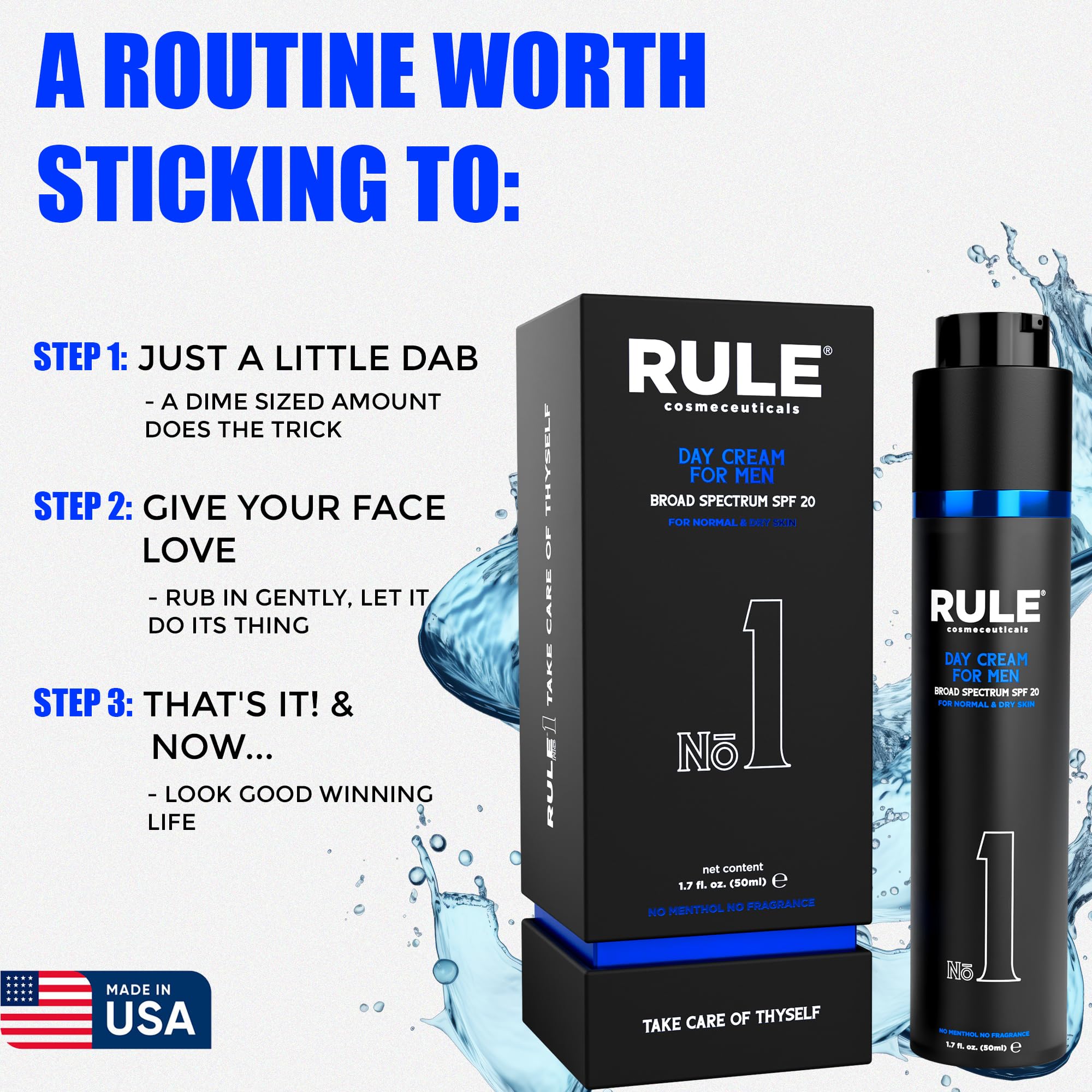 Best Men's Day Cream with SPF 20 - 10-in-1 Face Moisturizer for Combination Skin | Fragrance-Free & Menthol-Free Hydrating Cream (50mL) | Perfect for Daily Skincare Routine & Outdoor Protection