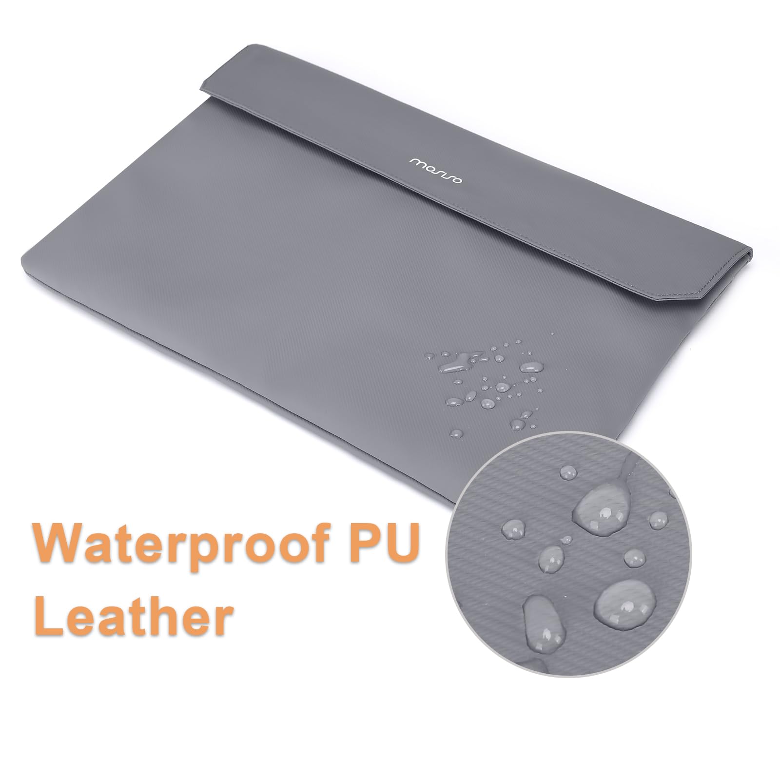 MOSISO 16.1 Inch Portable Monitor Case Sleeve - Protective PU Leather Carrying Bag for 15.6-16.1 Inch Laptop & Display Monitors with Front Pocket | Perfect for Travel, Business & Remote Work Accessories