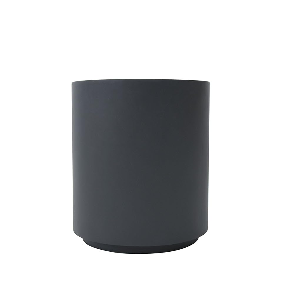 Elementi Rome Outdoor Side Table - 17.7 Inch Round Concrete Accent Table for Patio, Garden, Living Room & Bedroom | Weather-Resistant Slate Black End Table, Coffee Table or Nightstand