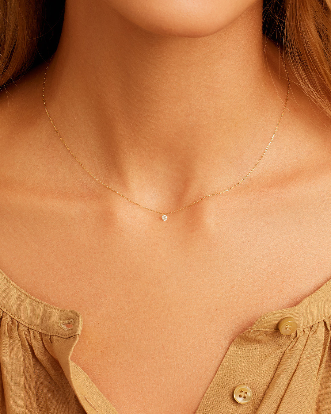 Floating Diamond Necklace for Women - 14K Gold Plated Elegant Pendant Jewelry Gift for Anniversary, Valentine's Day & Special Occasions | Perfect for Date Nights, Weddings & Formal Events