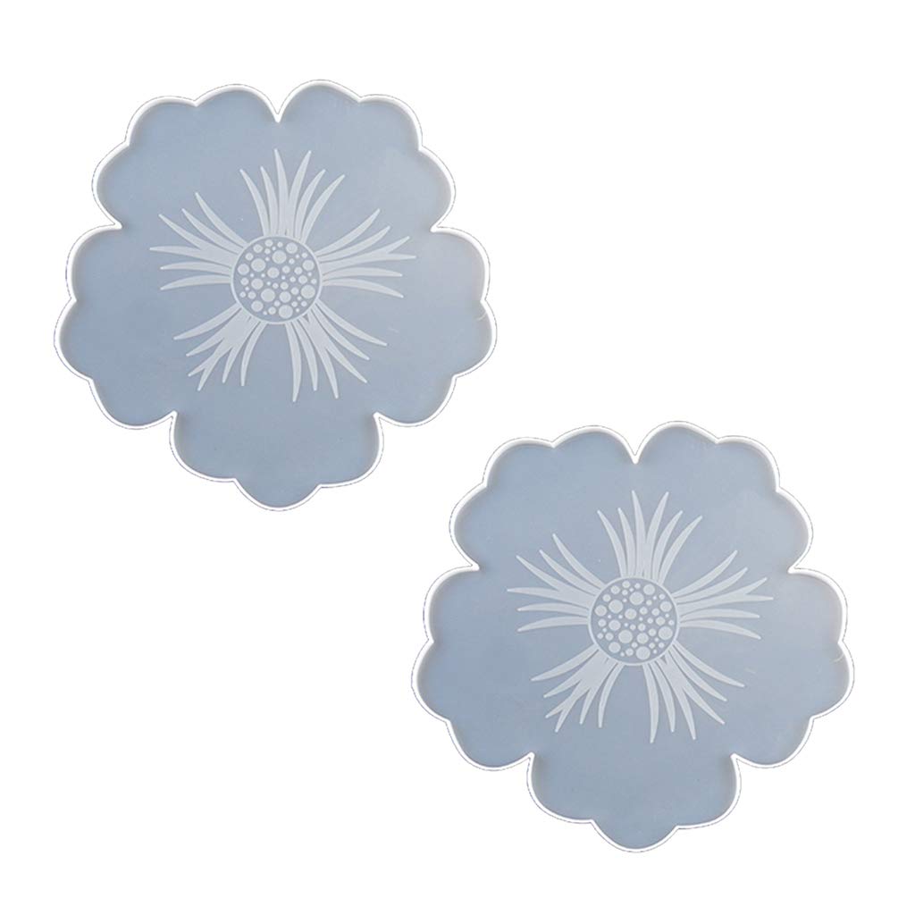 DIY Flower & Sea Turtle Silicone Resin Coaster Molds - 2 Pcs Geode Coaster Making Kit for Epoxy Resin Crafts, Tea Mats & Home Decor - Perfect for DIY Art Projects, Gifts & Tabletop Decorations
