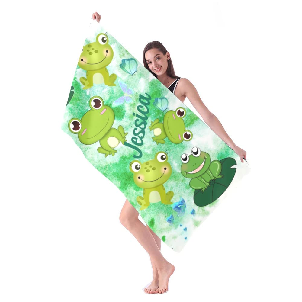 Custom Name Beach Towel - Quick Dry Absorbent Microfiber Sand Proof Pool Towel 30x60 Inch for Kids, Girls, Boys & Adults | Perfect for Beach, Pool, Bath & Outdoor Activities