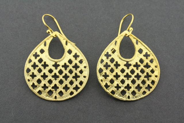 22K Gold Plated Sterling Silver Royal Earrings - Elegant Jewelry for Parties, Weddings & Special Occasions