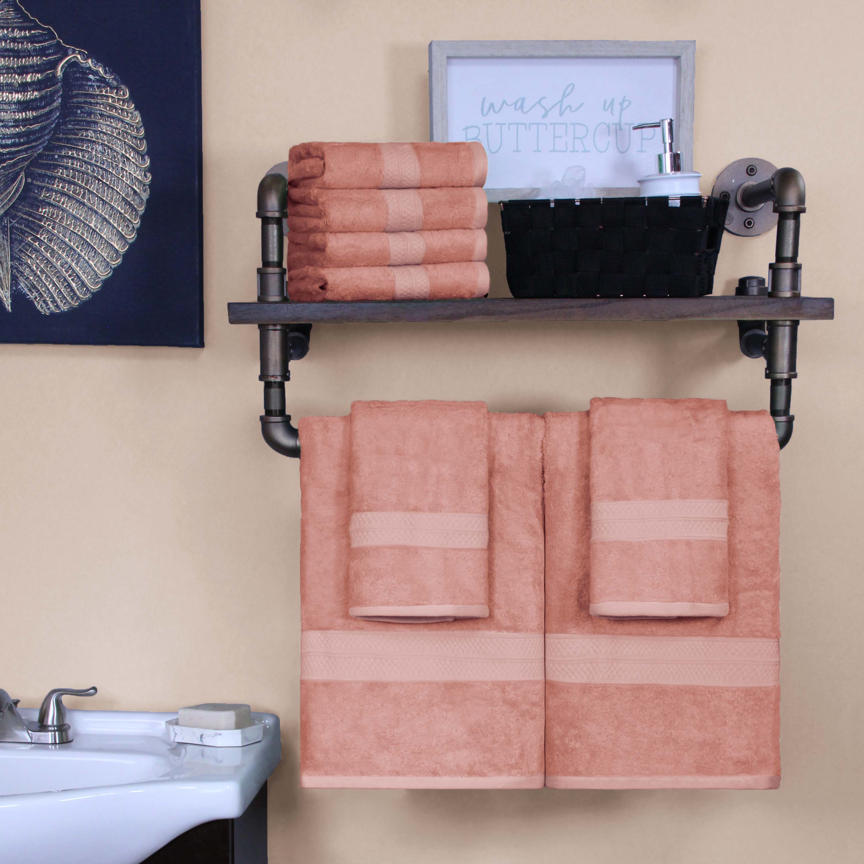 Ultra Soft Rayon Bamboo Cotton Blend Bath & Hand Towel Set | Eco-Friendly, Absorbent & Luxurious for Spa, Bathroom & Guest Use