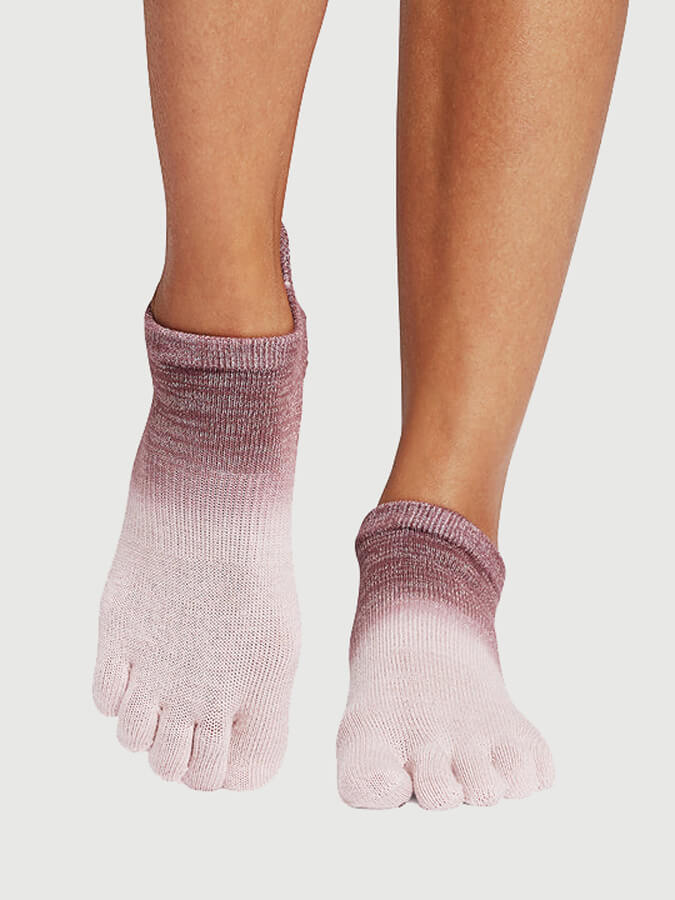 ToeSox Low Rise Full Toe Women's Yoga Grip Socks - Non-Slip Workout Socks for Yoga, Pilates & Barre - Breathable & Comfortable for Home & Studio Fitness