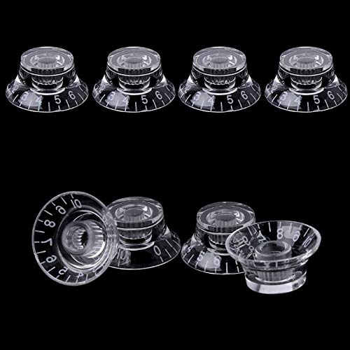 1pc Bell Shape Guitar Tone Volume Control Knob - Transparent White for LP Guitars | Perfect for DIY Guitar Repair & Customization