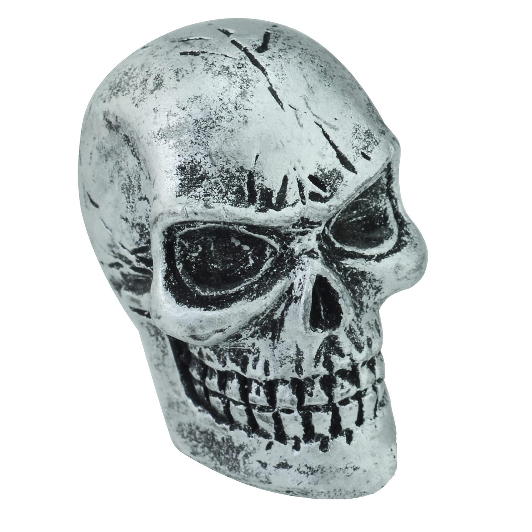 Abfer Skull Tire Valve Stem Covers - Silver Metal Air Caps for Cars, Trucks, Motorcycles & Bikes - Universal Fit for Most Vehicles - Durable Decorative Wheel Accessories - Perfect for Car Enthusiasts & Customization Projects