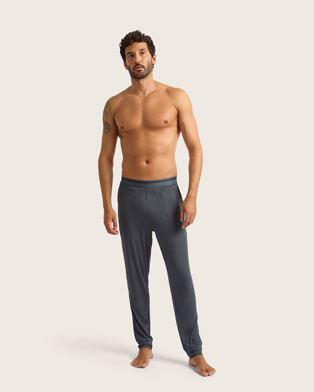 Men's Soft Cuffed Sleep Pants - Cozy Lounge Pajama Bottoms for Relaxing at Home & Sleeping - Storm Gray