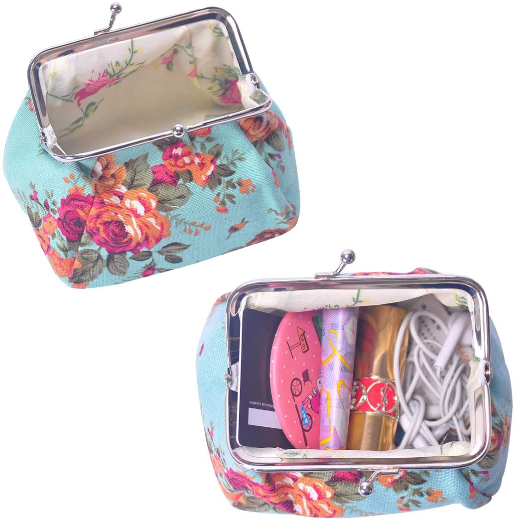iSuperb Canvas Coin Purse Wallet - Large Capacity Clasp Closure Credit Card Holder & Key Organizer for Women | Travel Essentials, Everyday Use, Gift Idea