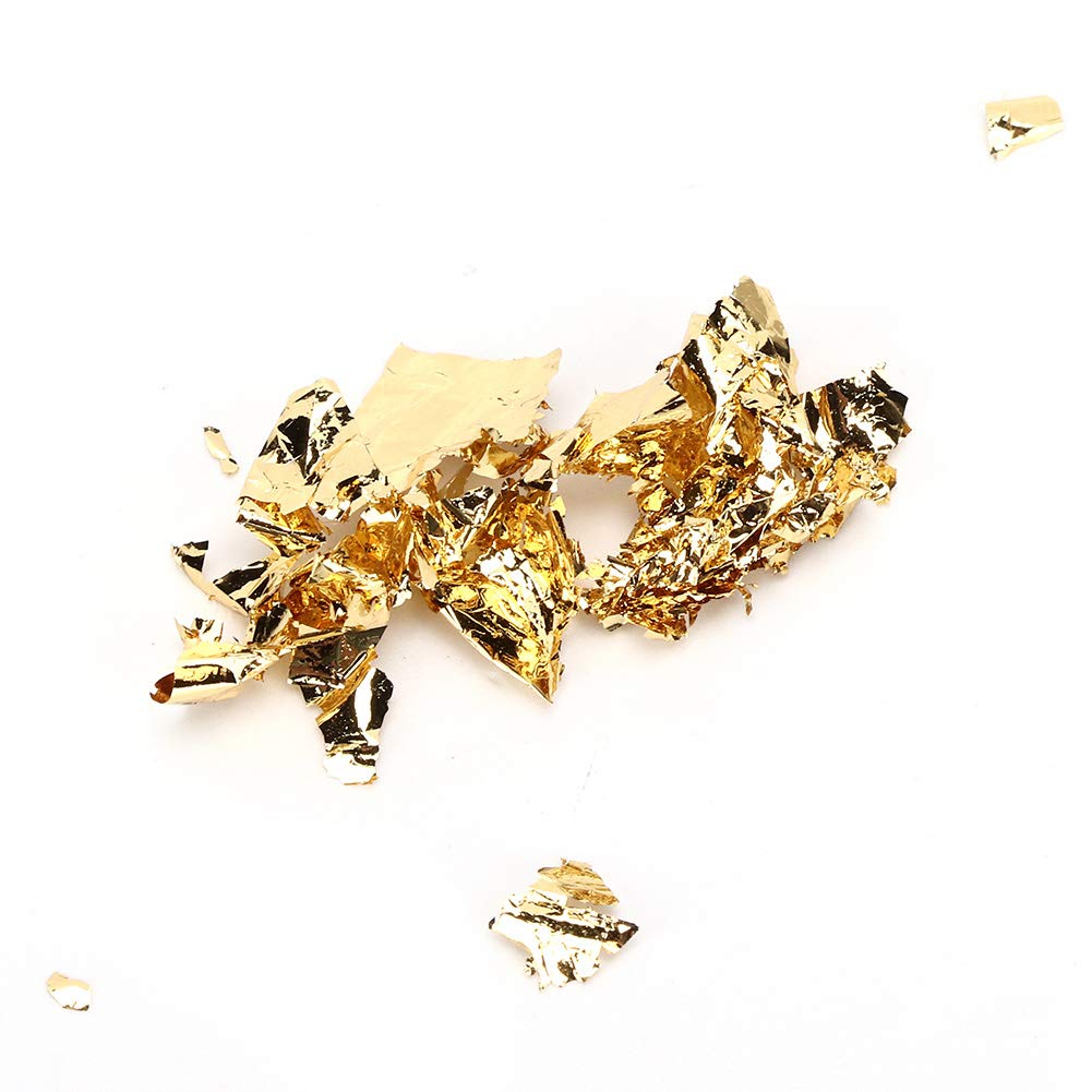 Premium 24K Gold Foil Flakes - 2 Pack Edible Imitation Gold Leaf for Jewelry Making, Resin Art, Nail Design, Cake & Dessert Decoration - Perfect for DIY Crafts, Wedding Cake Toppers & Luxury Gift Packaging