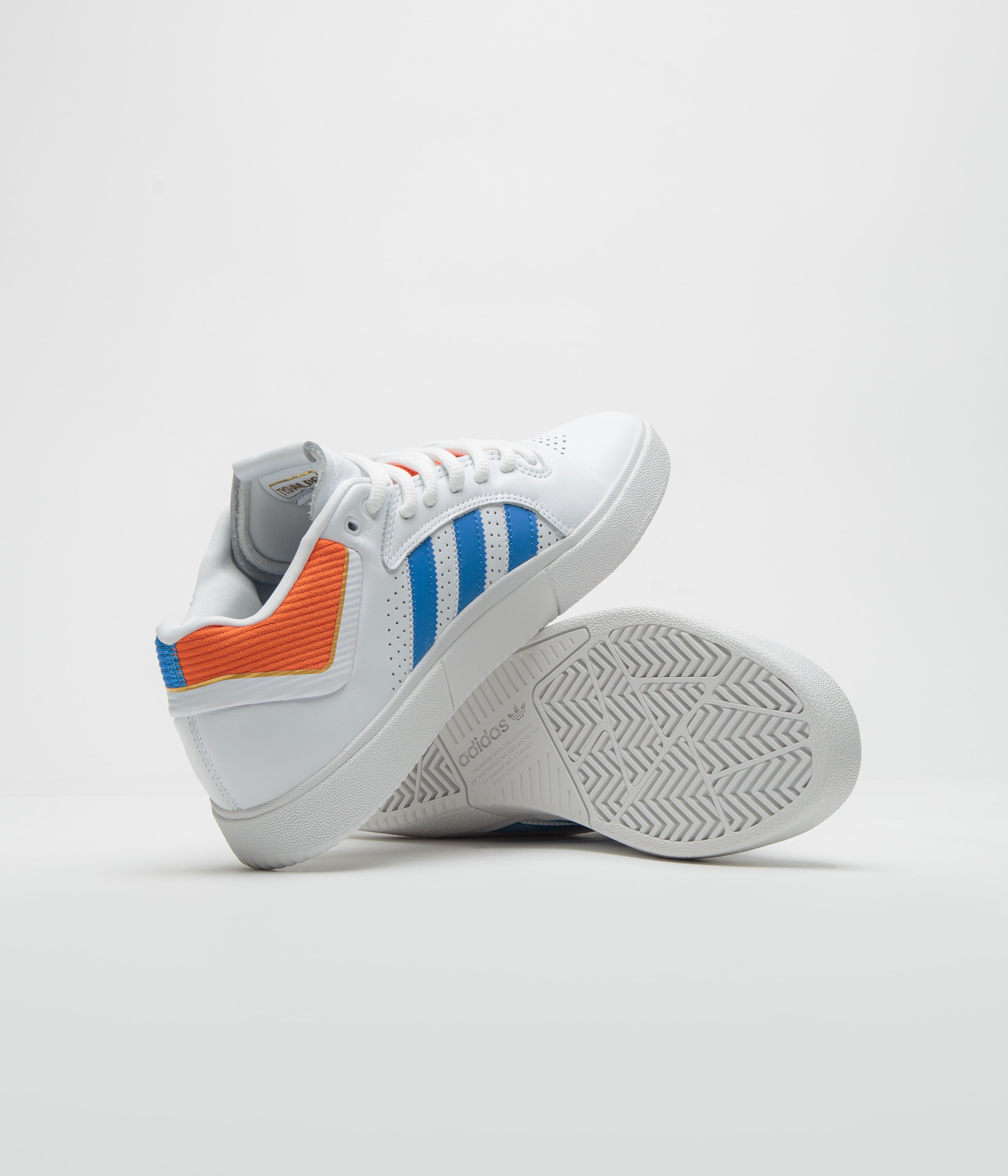 Adidas Tyshawn Men's Running Shoes - White/Orange/Bluebird Colorway | Lightweight Athletic Sneakers for Jogging, Gym Workouts & Casual Wear