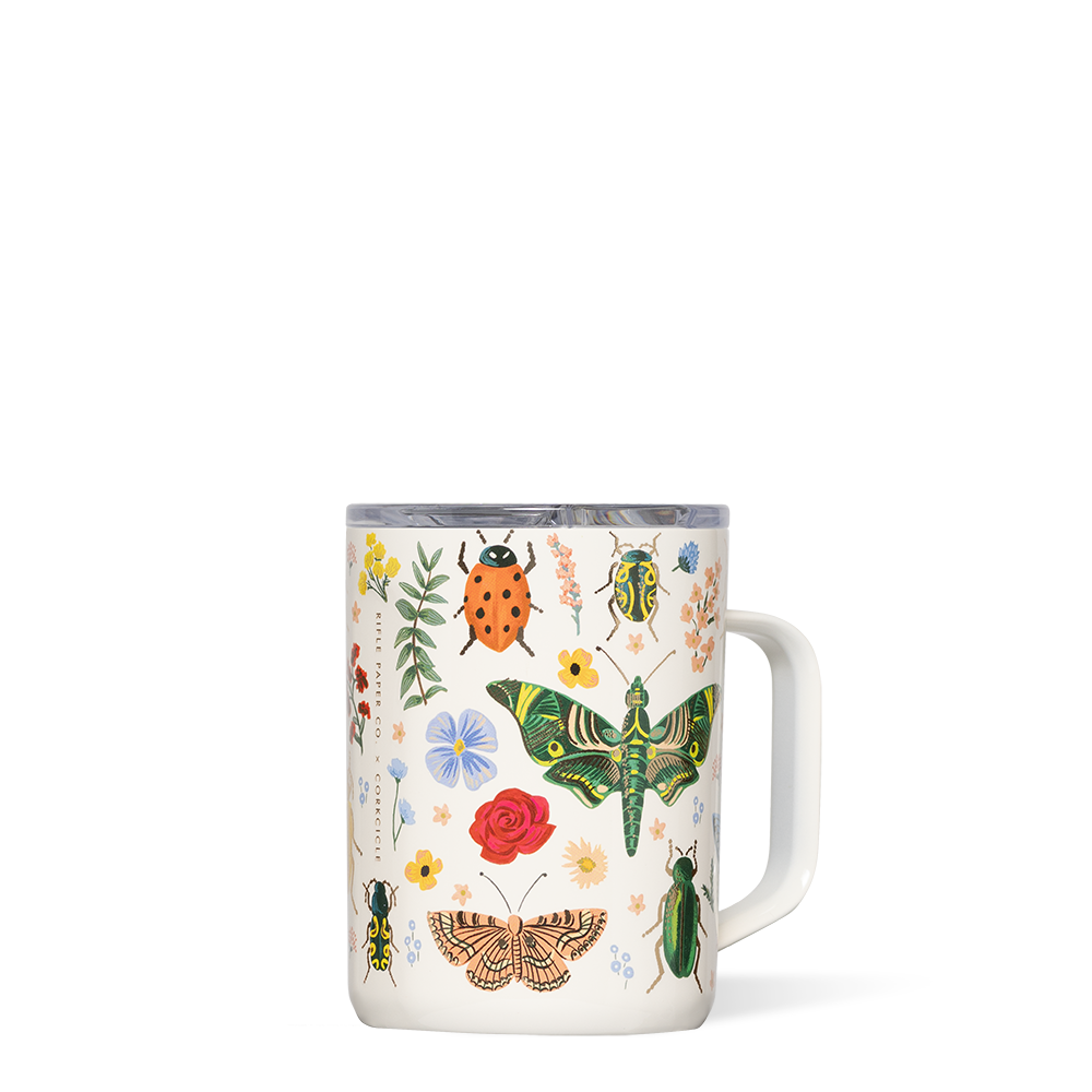 Rifle Paper Co. Floral Design Ceramic Coffee Mug - 14oz Insulated Tea Cup with Handle, Perfect for Home, Office & Gifts - Ideal for Morning Coffee, Afternoon Tea or Hot Chocolate