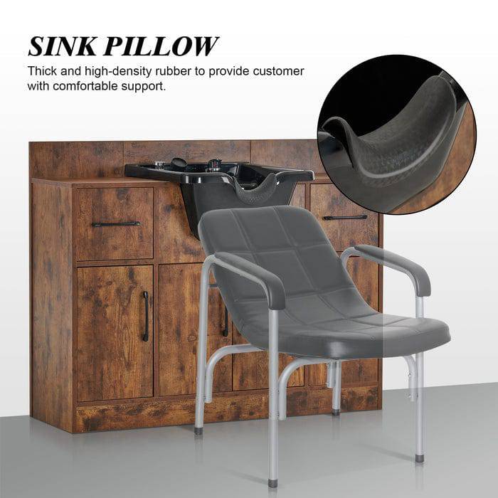 Alexander 3-in-1 Salon Shampoo Station - Professional Styling Station with Shampoo Bowl & Storage Cabinet for Hair Salons & Home Use