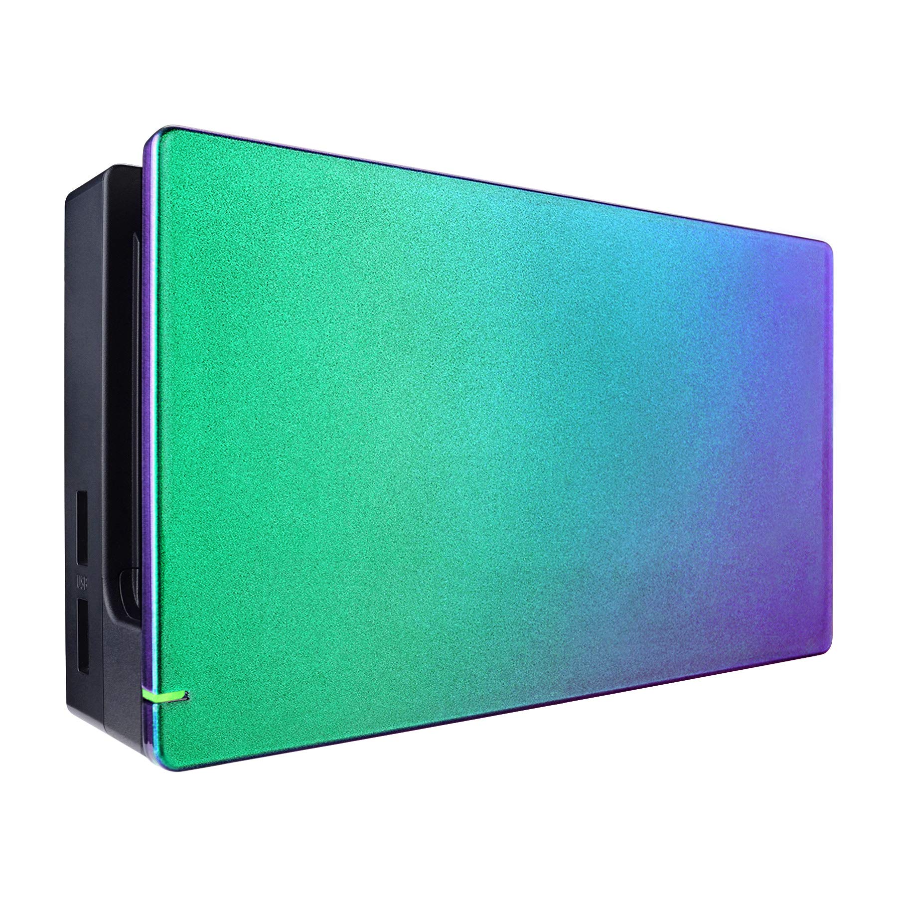 eXtremeRate Custom Chameleon Glossy Faceplate for Nintendo Switch Dock - Green Purple DIY Replacement Housing Shell (Dock Not Included) | Perfect for Gaming Setup & Home Decor