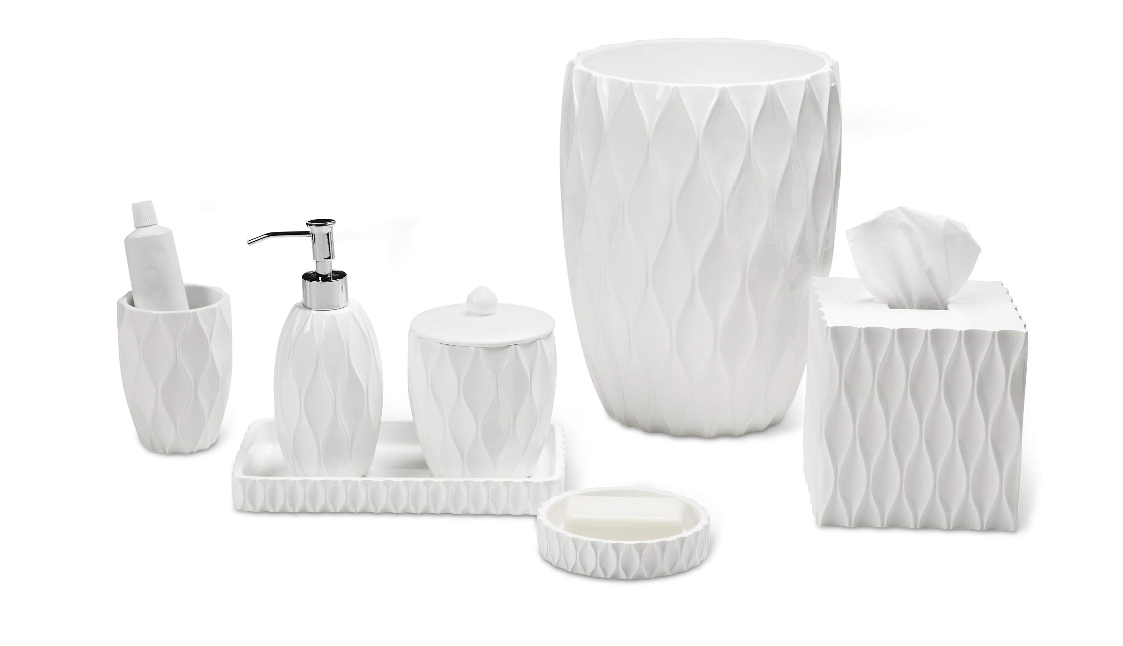 White Wave Soap Dish - Bathroom & Kitchen Organizer