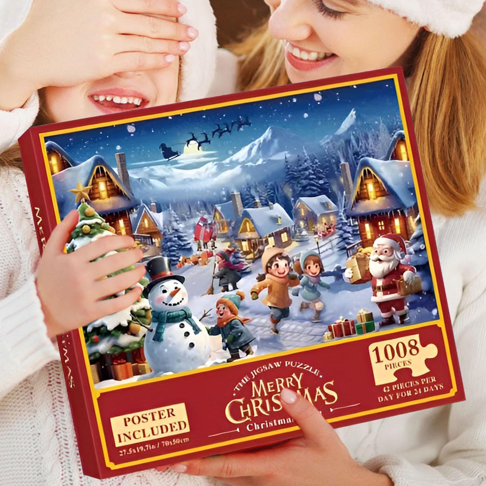 2024 Christmas Advent Calendar Puzzle - 24-Day Holiday Countdown Decor for Home & Family Game Night | Interactive Parent-Child Bedroom Activity | Perfect for Christmas Decorations & Festive Family Bonding