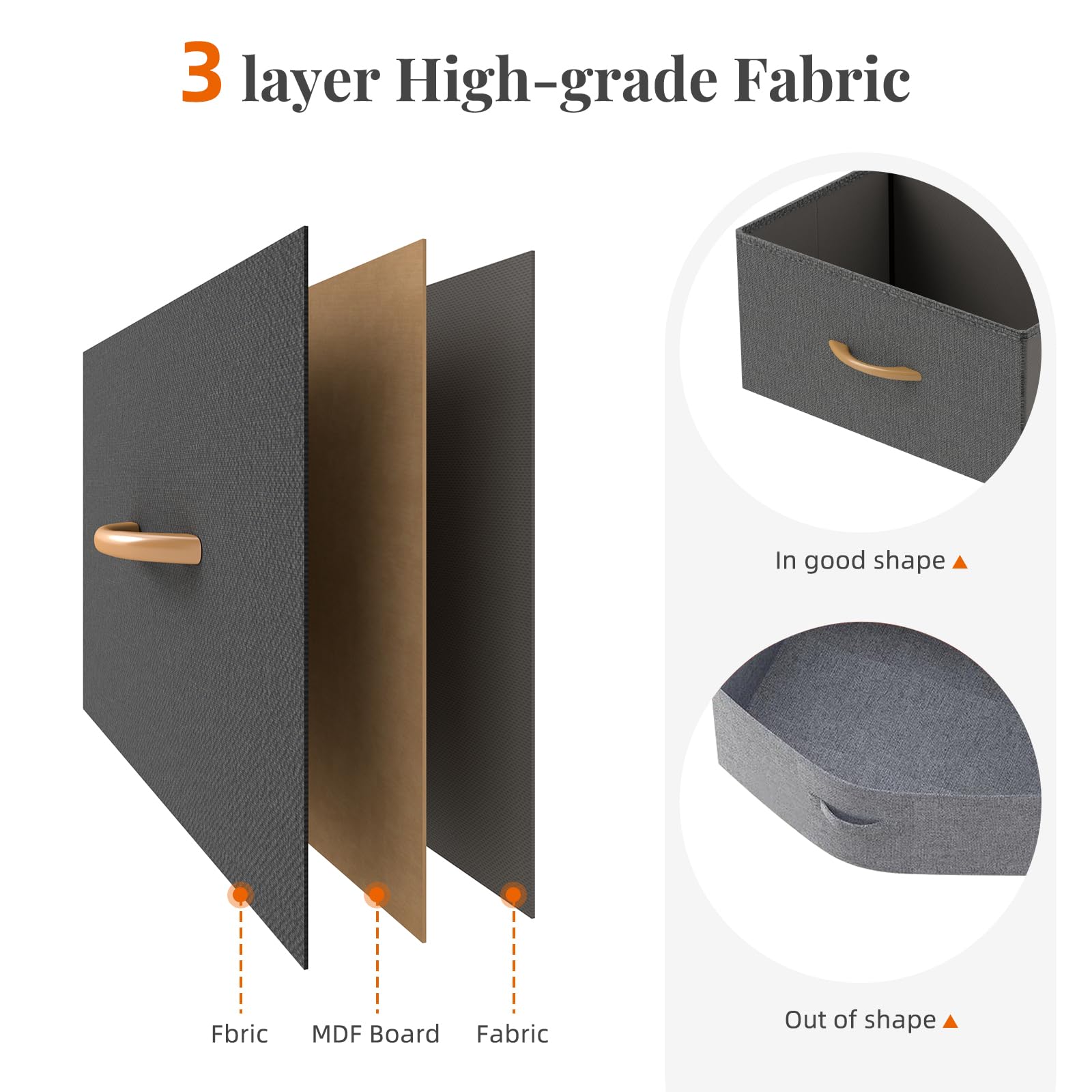 ROMOON 4-Drawer Fabric Dresser for Bedroom & Closet Storage - Compact Chest of Drawers for Kids Room, Nursery, Living Room, Hallway - Dark Grey | Space-Saving Organizer for Clothes, Toys & Home Essentials