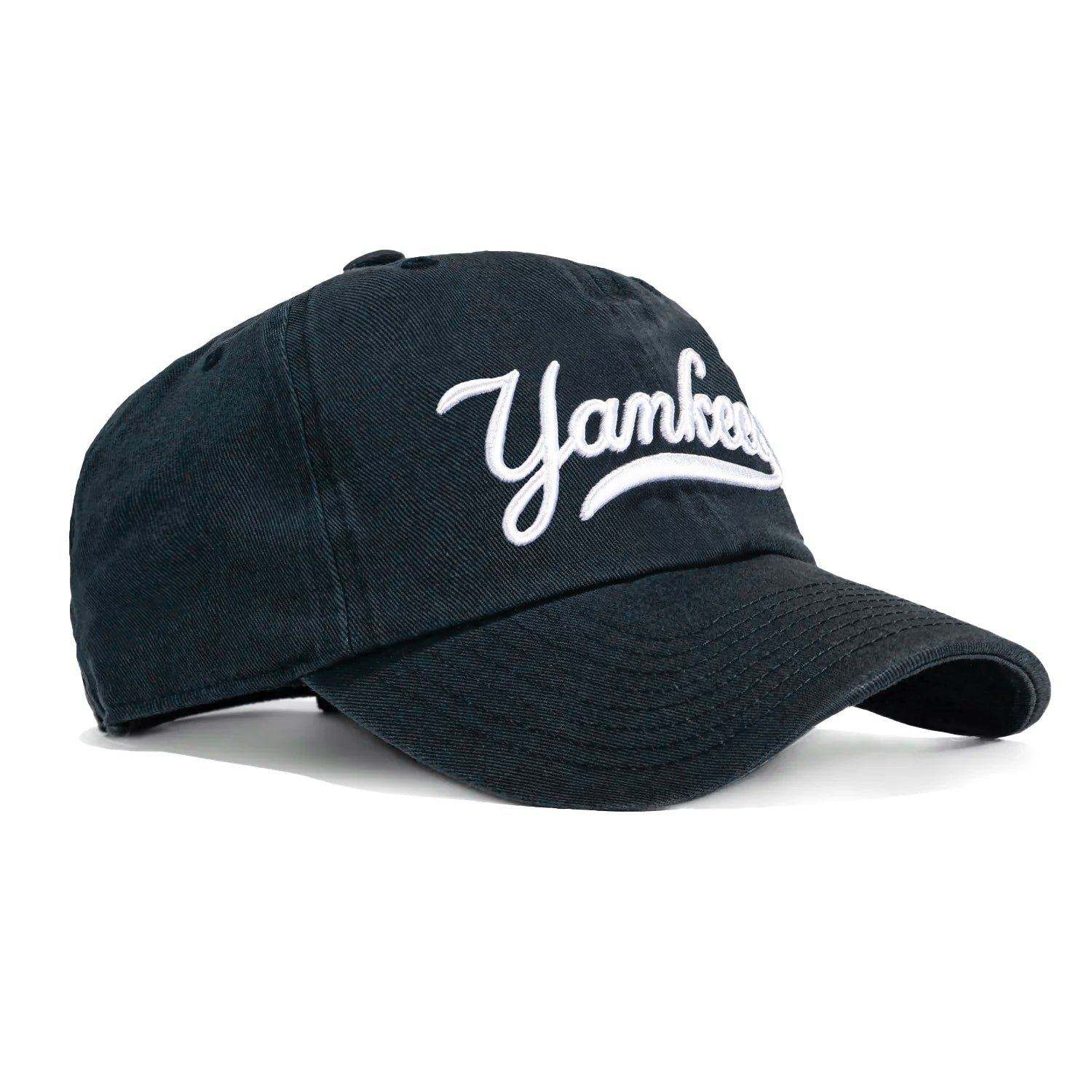 47 Brand New York Yankees Script Cleanup Adjustable Baseball Cap - Navy Blue Adjustable Snapback Hat for Men & Women - Perfect for Sports, Casual Wear & Fan Gear