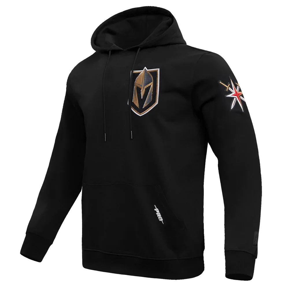 Men's Pro Standard Vegas Golden Knights Chenille Long Sleeve Hoodie - Black | Warm & Comfortable Pullover for Game Day, Winter Sports & Casual Wear