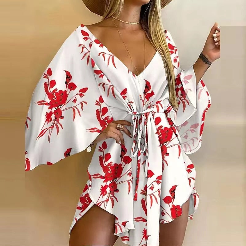 Elegant Flared Sleeve Party Dress for Women - Perfect for Cocktail Parties, Weddings & Evening Events